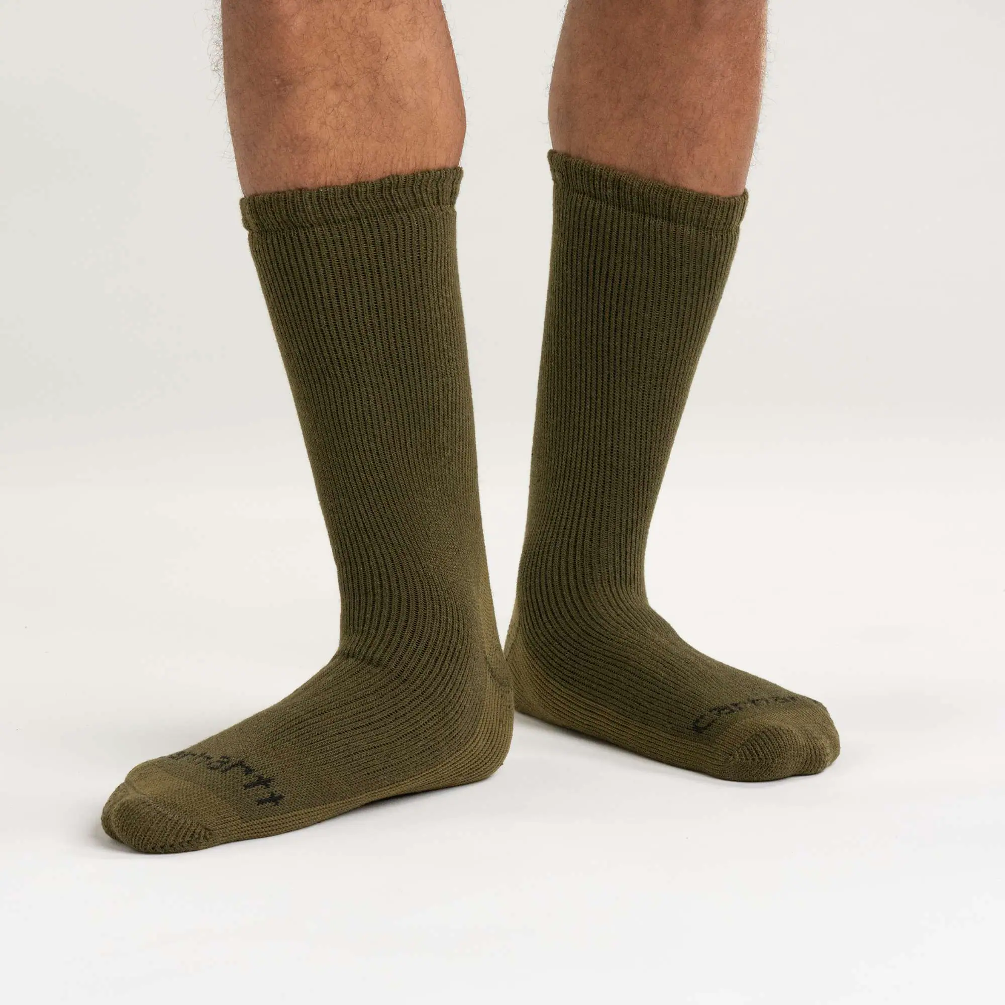 Midweight Synthetic-Wool Blend Woodgrain Crew Sock 2-Pack