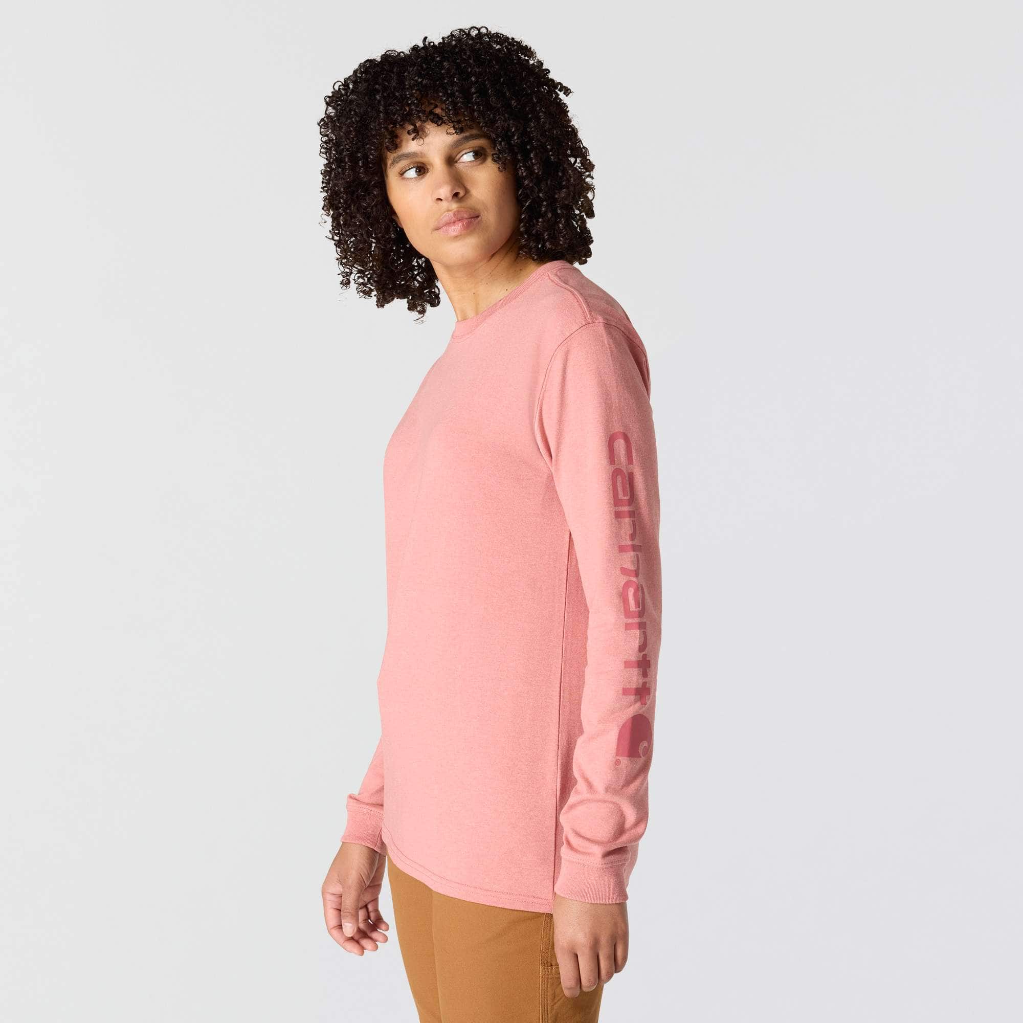 Women's Loose Fit Heavyweight Long-Sleeve Logo Sleeve Graphic T-Shirt