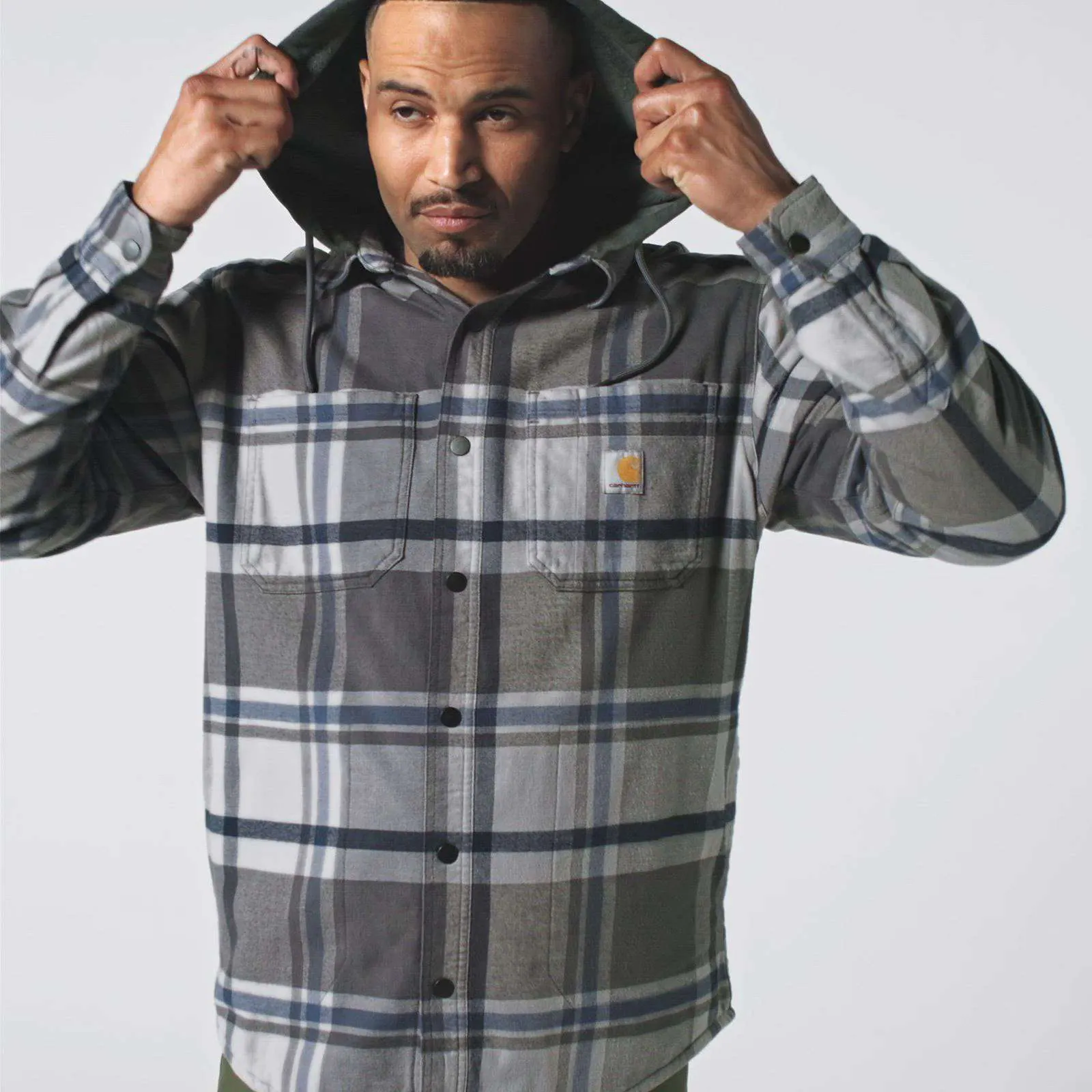 Rugged Flex® Relaxed Fit Flannel Fleece Lined Hooded Shirt Jac