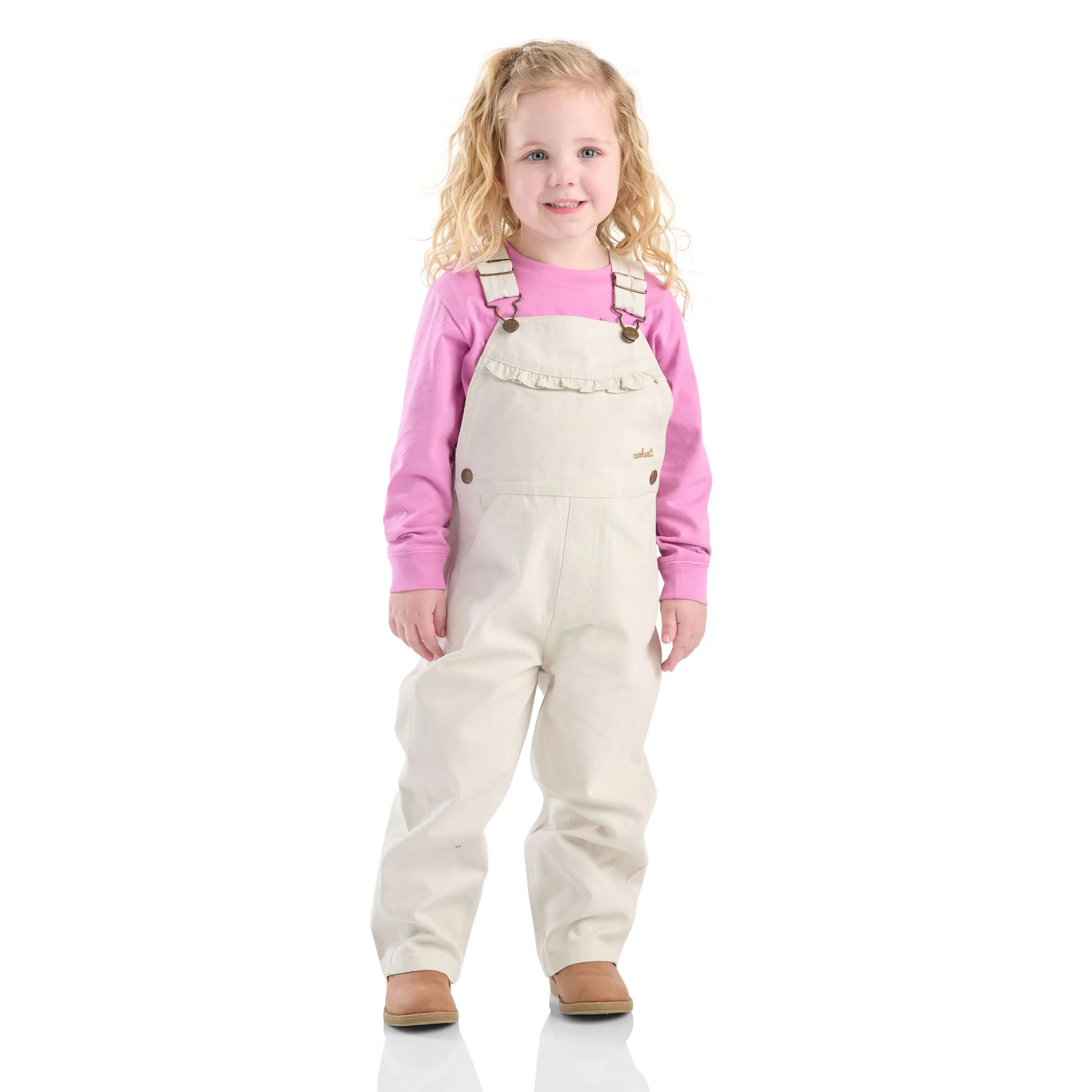 Girls' Canvas Ruffle Front Overall (Baby/Toddler)
