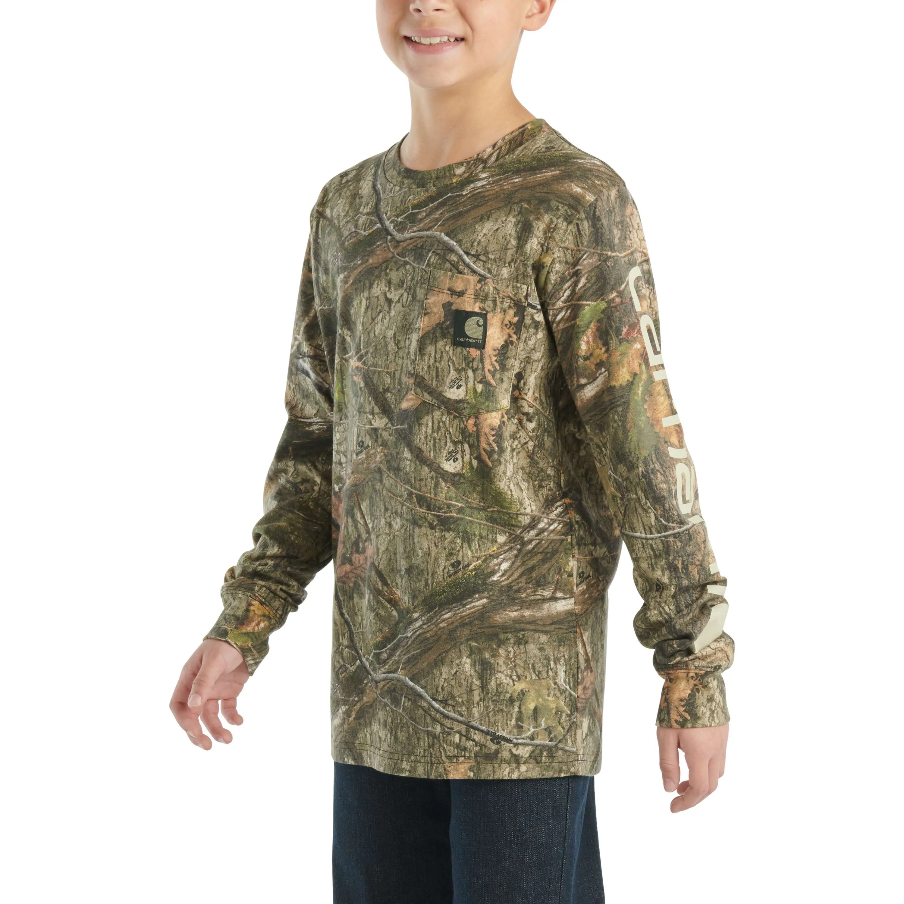 Boys' Long-Sleeve Camo Pocket T-Shirt (Toddler/Child/Youth)