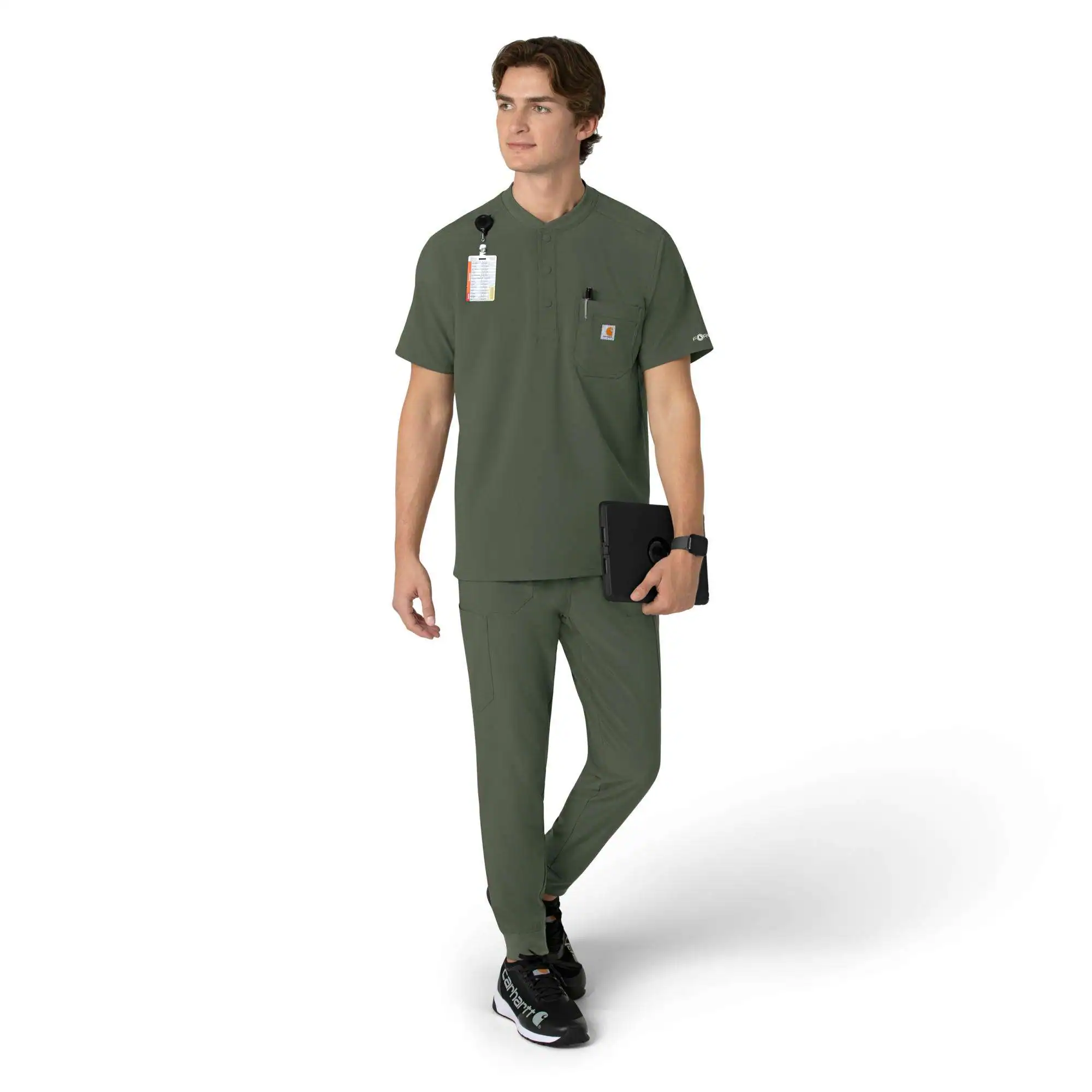 Force Cross-Flex Men's Henley Scrub Top