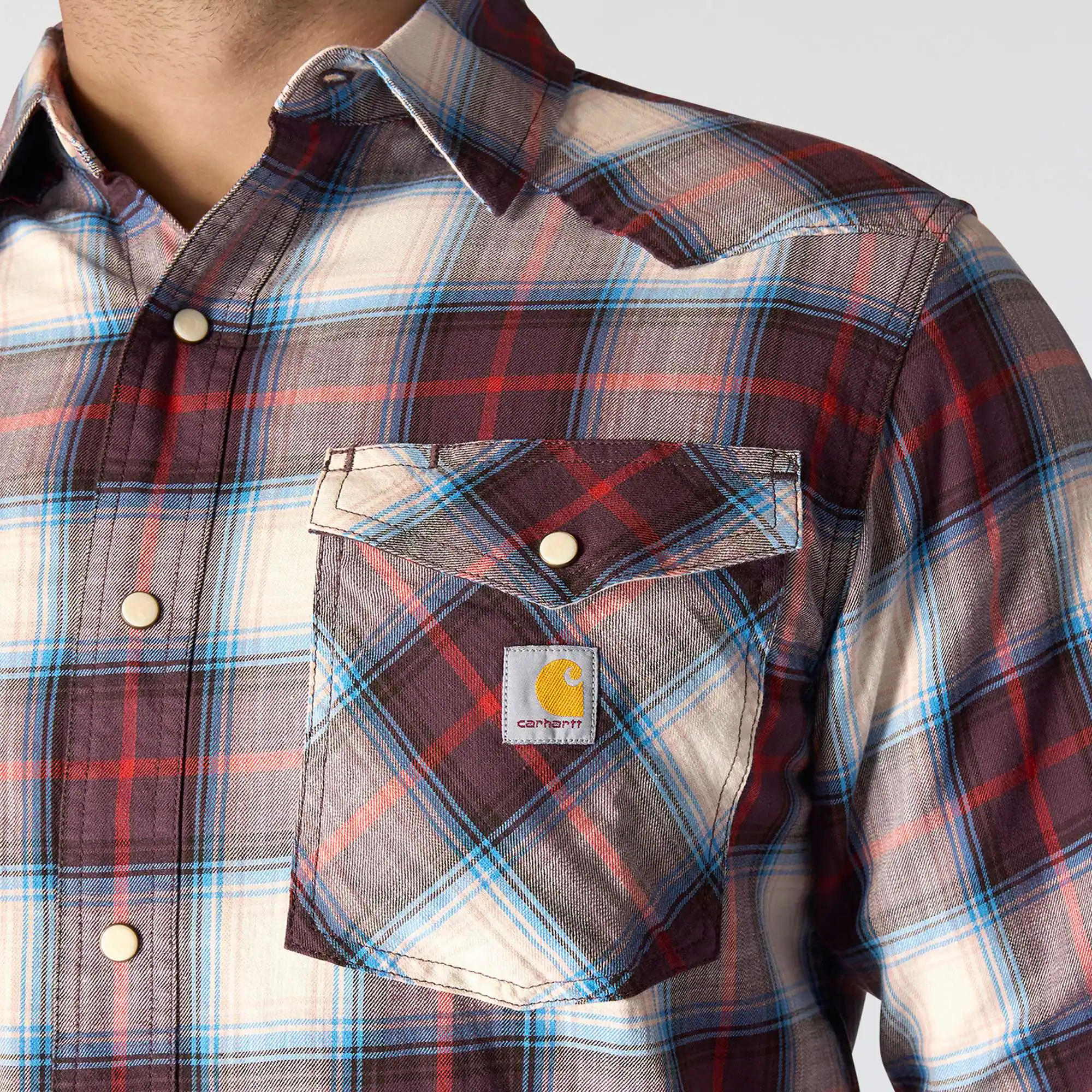 Montana Rugged Flex™ Relaxed Fit Lightweight Long-Sleeve Snap-Front Plaid Shirt