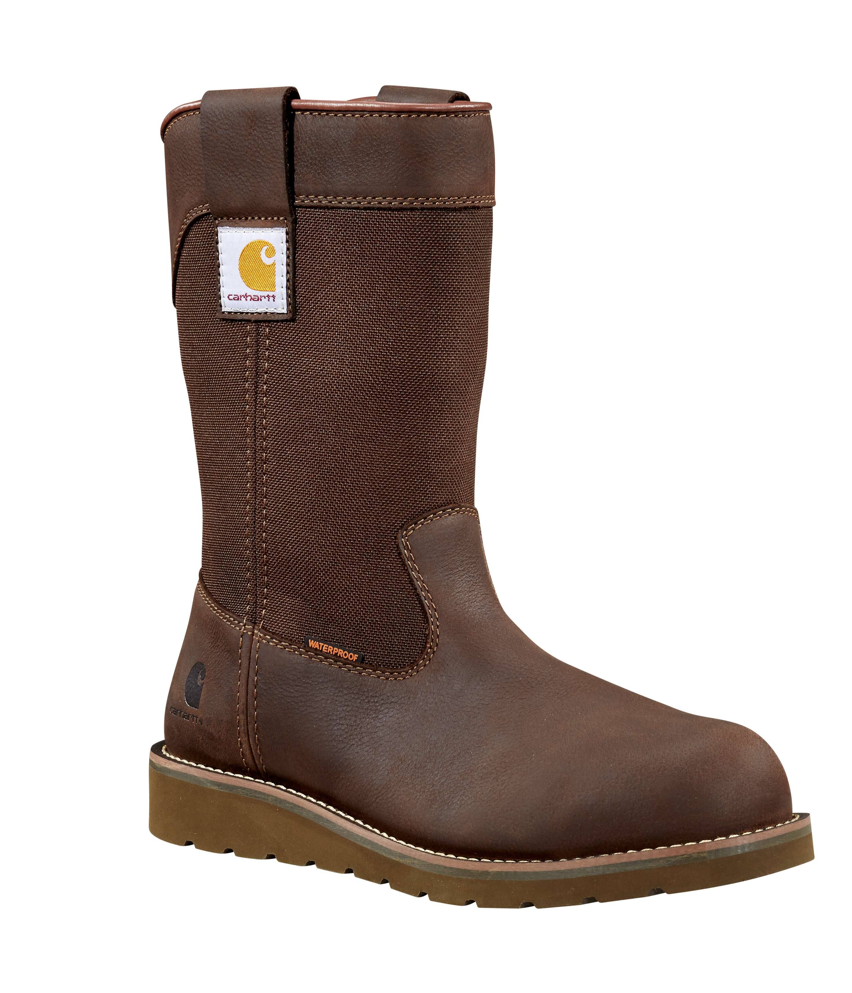 Waterproof 10" Steel Toe Wellington Wedge Boot