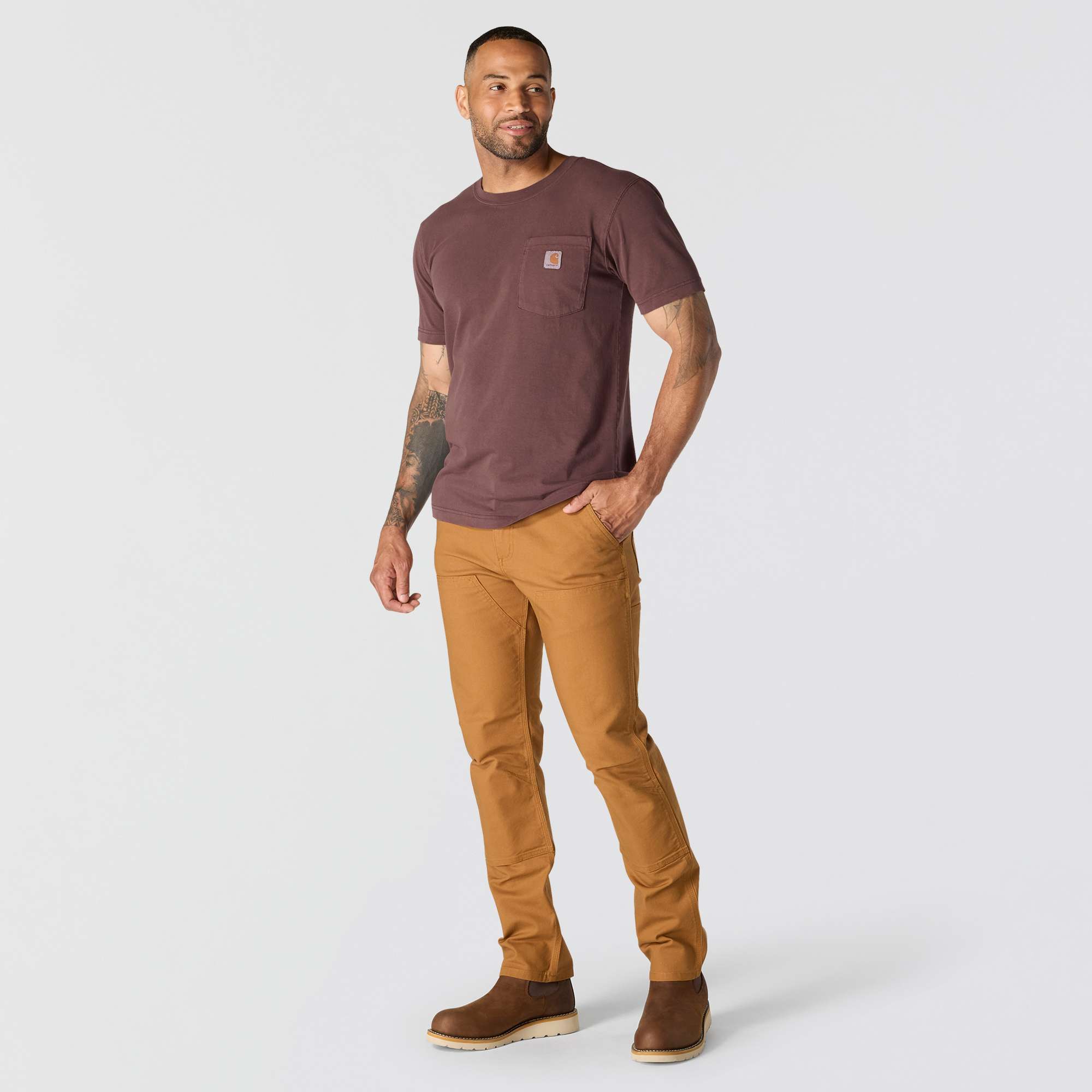 Re-Engineered Relaxed Fit Lightweight Short-Sleeve Garment Dyed Pocket T-Shirt