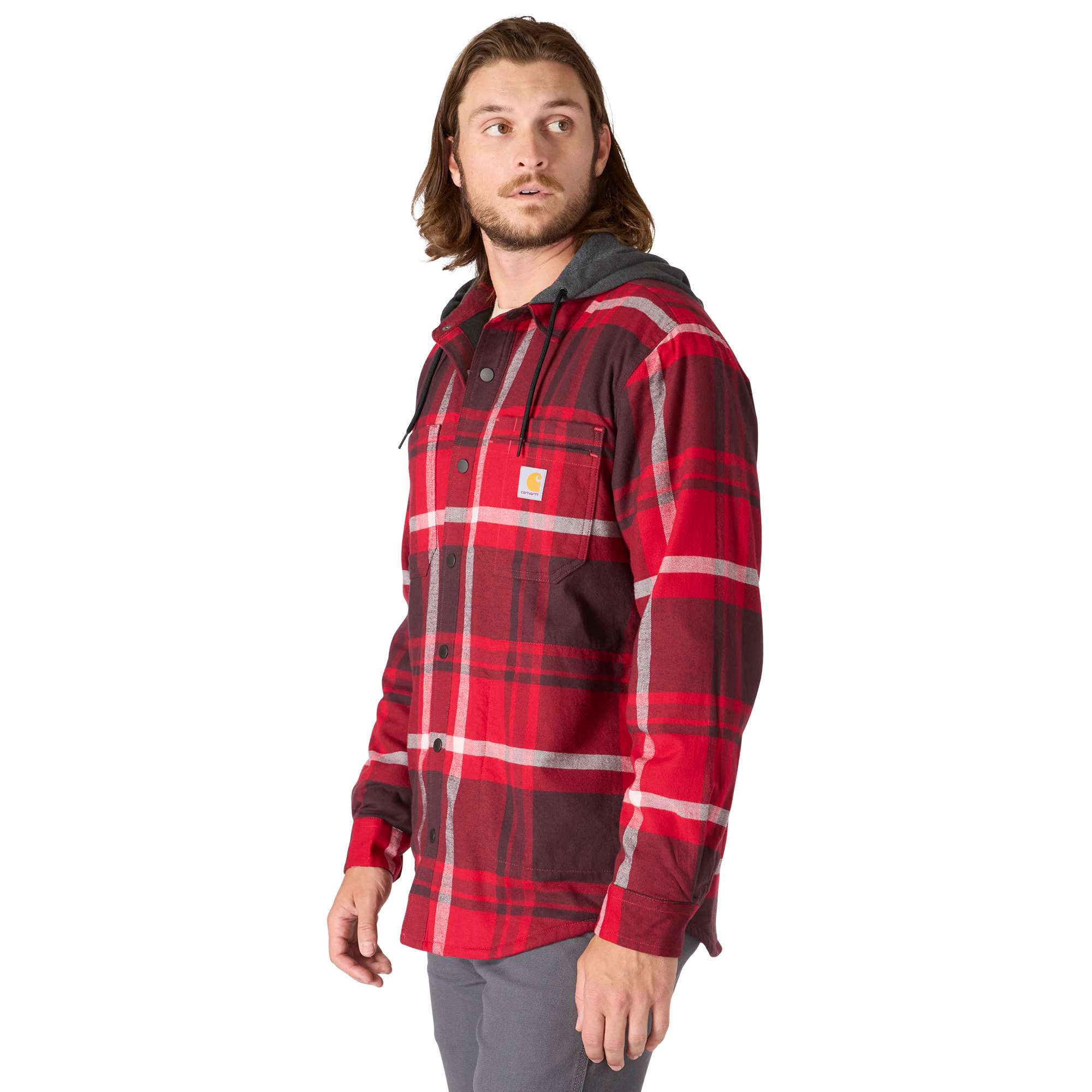 Rugged Flex® Relaxed Fit Flannel Fleece Lined Hooded Shirt Jac