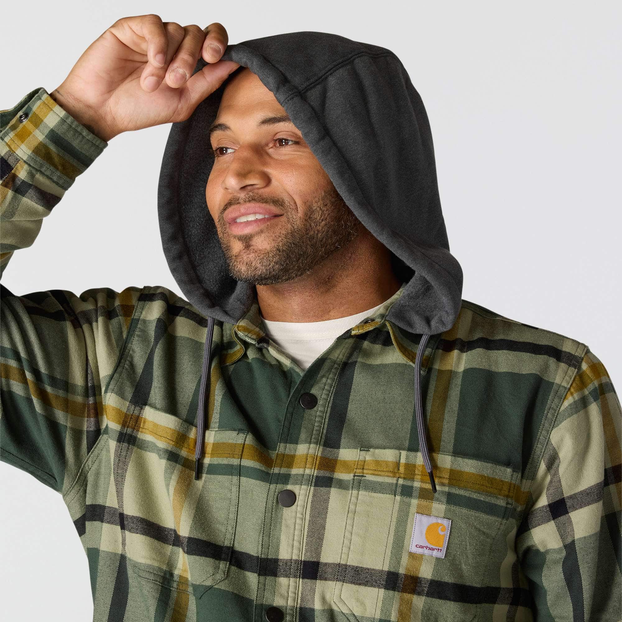 Rugged Flex® Relaxed Fit Flannel Fleece Lined Hooded Shirt Jac