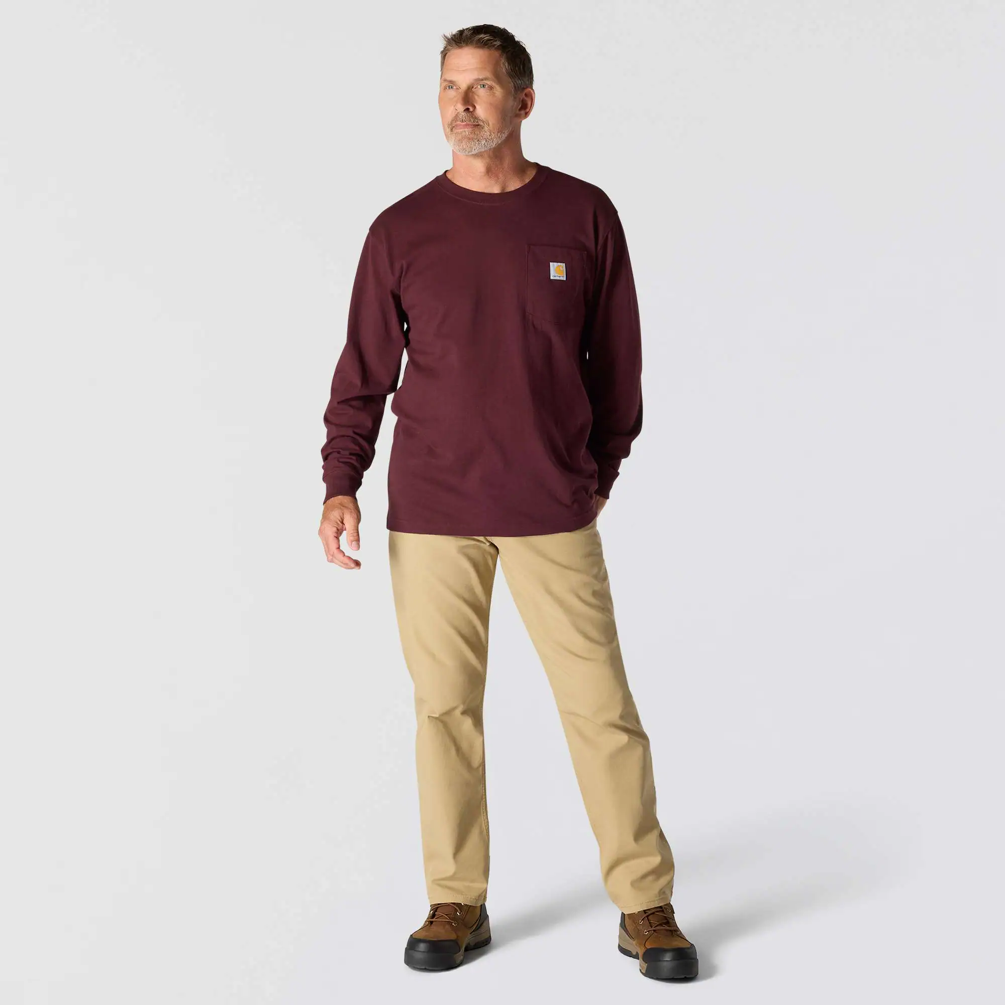 Loose Fit Heavyweight Long-Sleeve Pocket T-Shirt