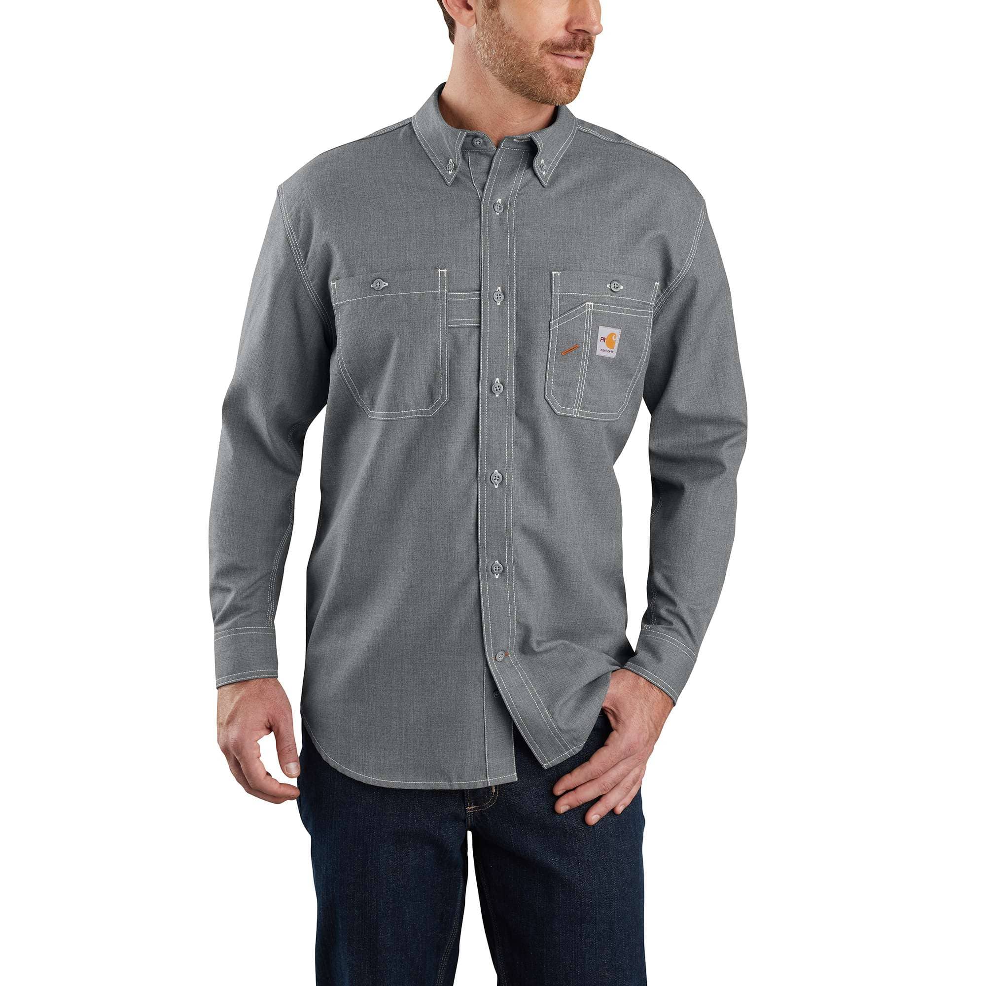 Flame-Resistant Carhartt Force® Loose Fit Lightweight Long-Sleeve Button-Front Shirt