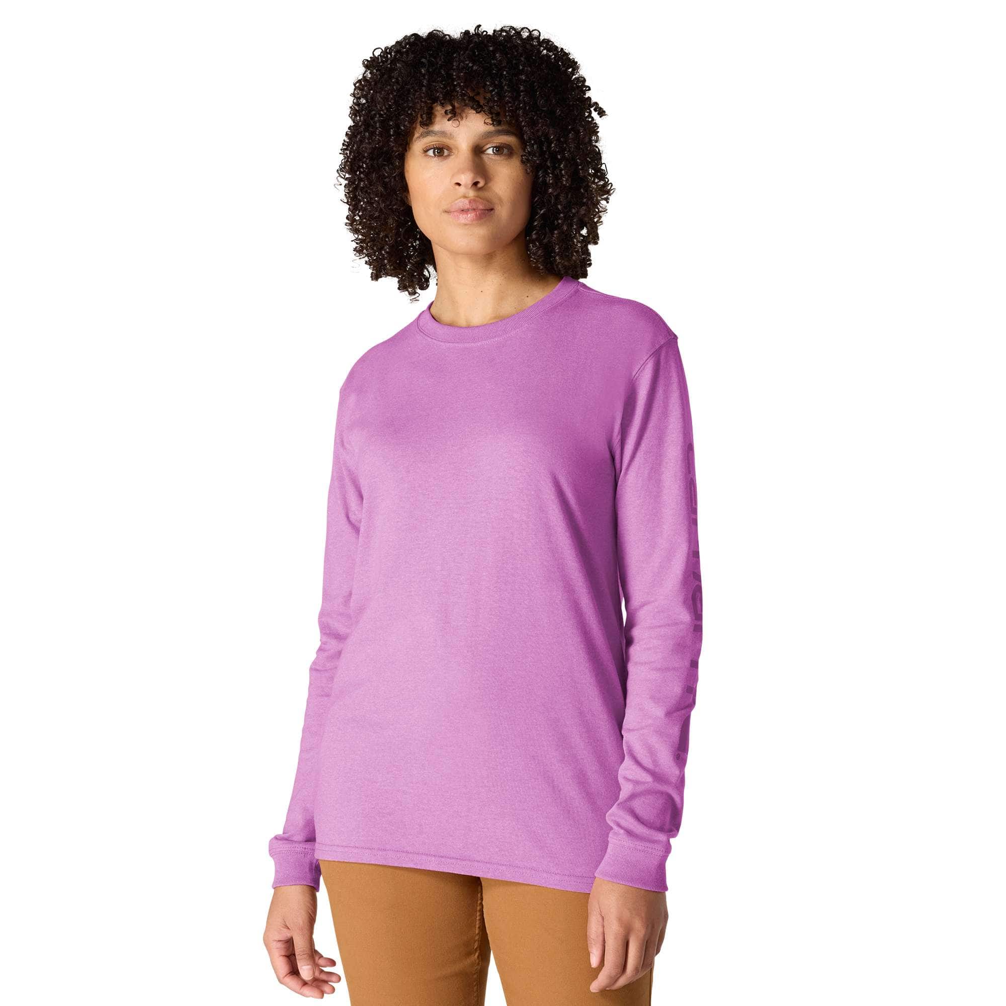 Women's Loose Fit Heavyweight Long-Sleeve Logo Sleeve Graphic T-Shirt