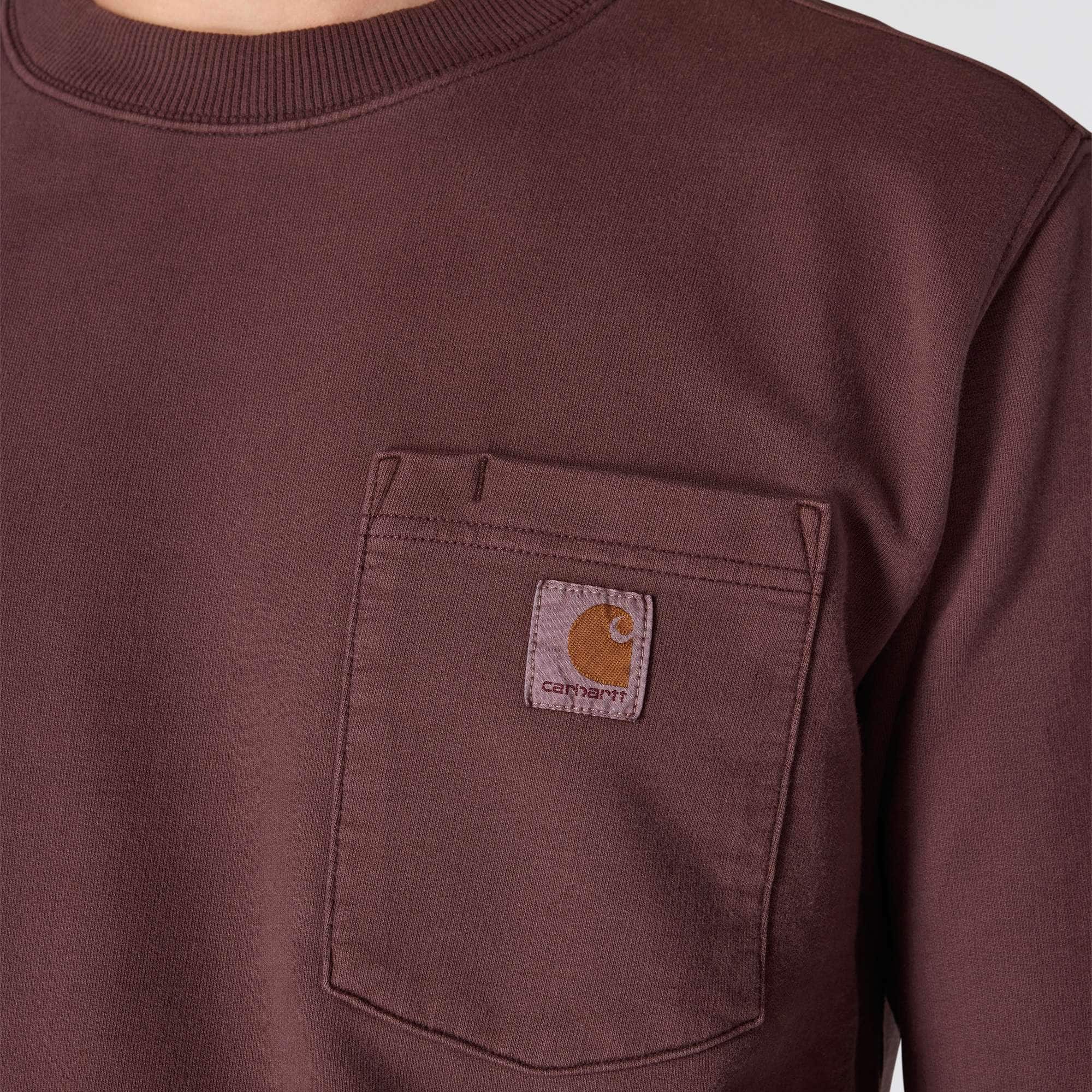 Relaxed Fit Midweight Garment Dye French Terry Crewneck Pocket Sweatshirt
