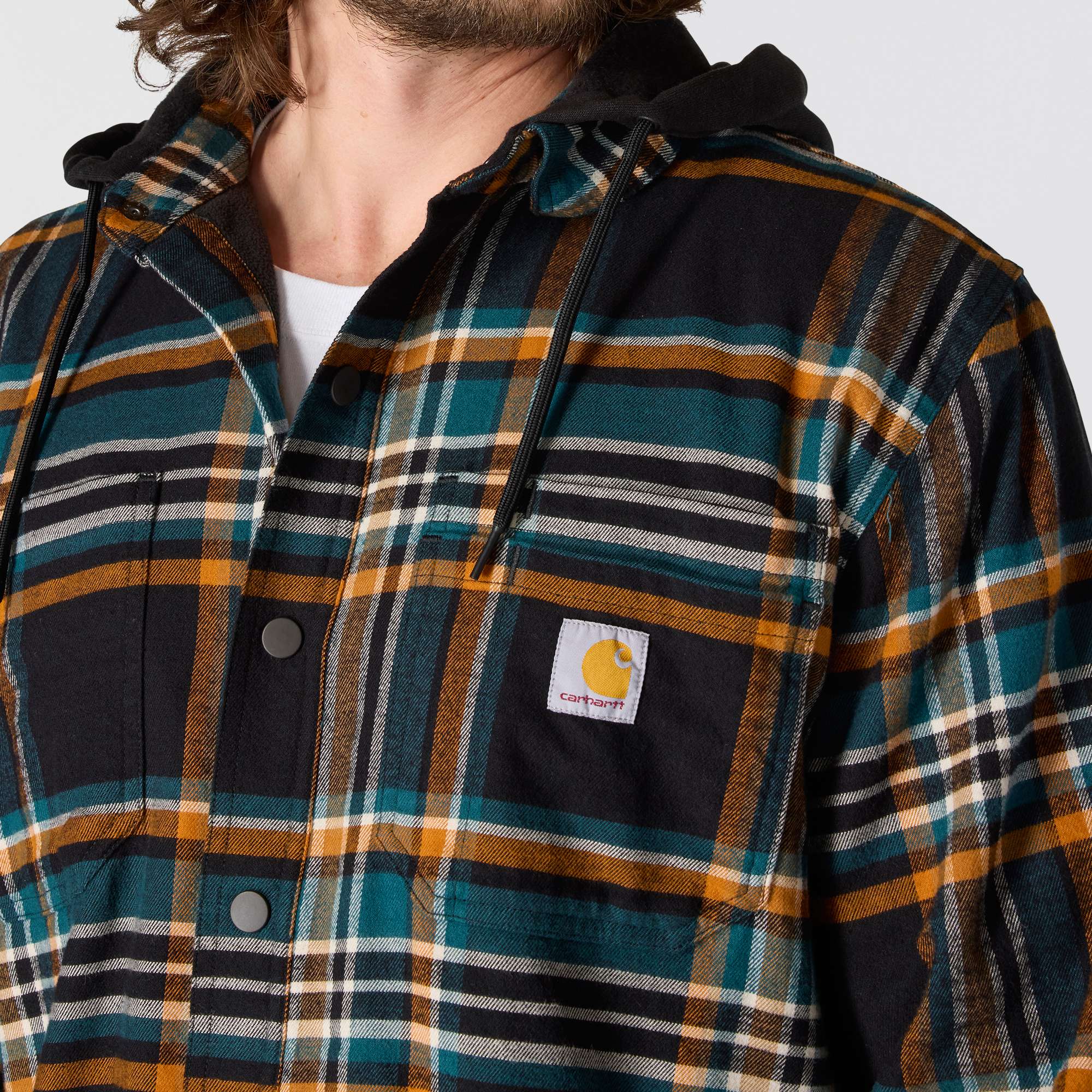 Rugged Flex® Relaxed Fit Flannel Fleece Lined Hooded Shirt Jac