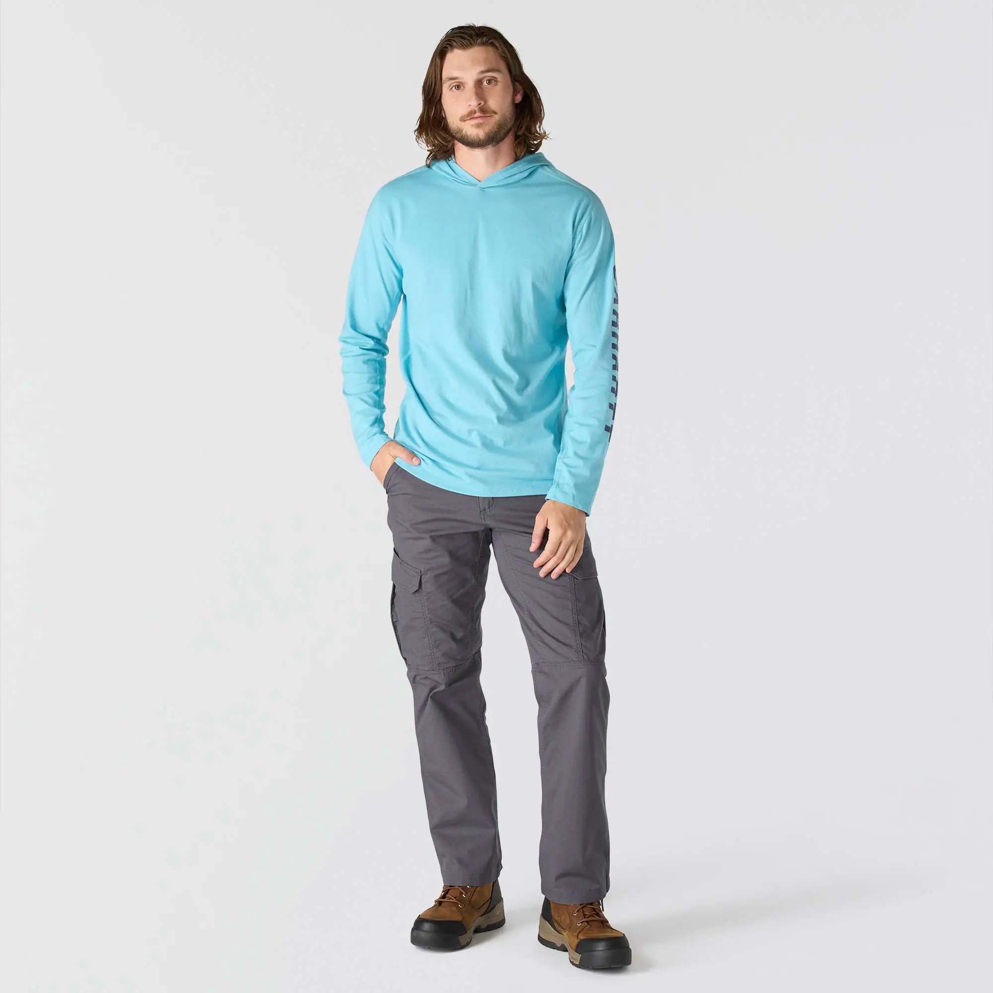 Carhartt Force® Relaxed Fit Long-Sleeve Logo Graphic Hooded T-Shirt