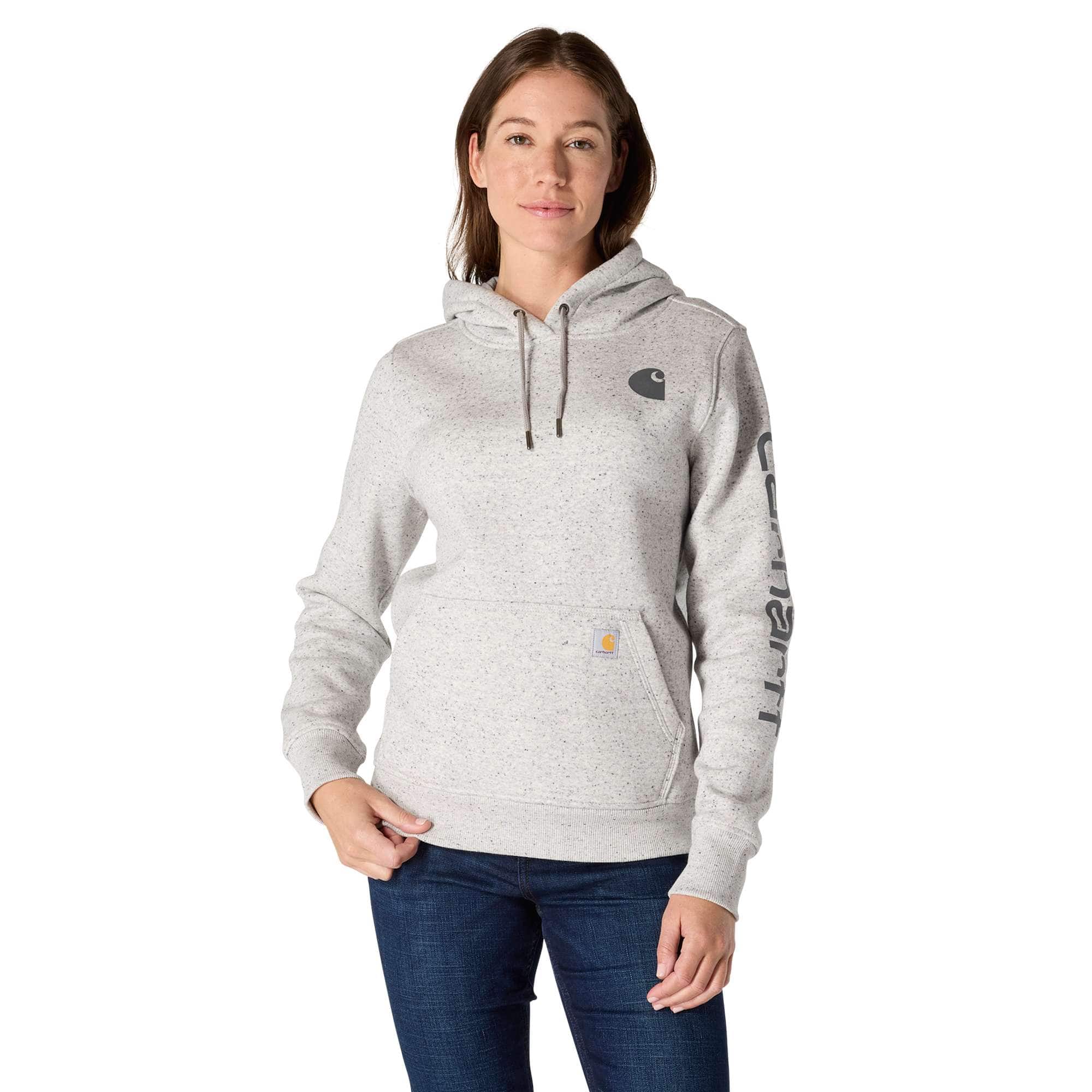 Women's Relaxed Fit Midweight Logo Sleeve Graphic Hoodie