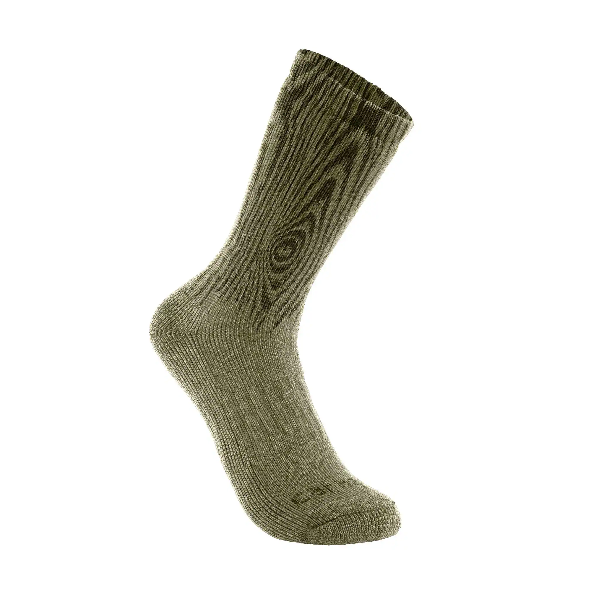 Midweight Synthetic-Wool Blend Woodgrain Crew Sock 2-Pack