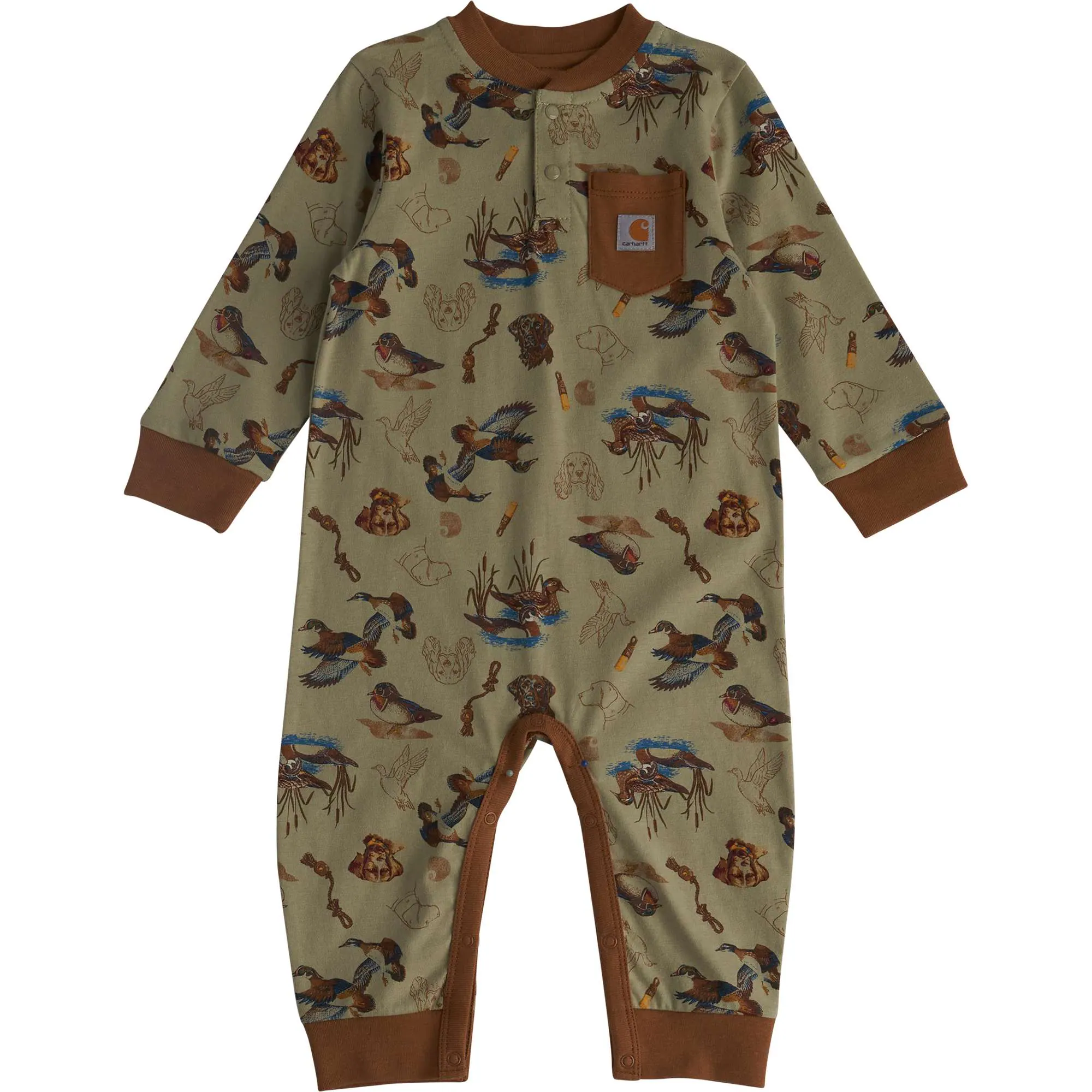 Boys' Long Sleeve Duck Print Coverall (Baby)