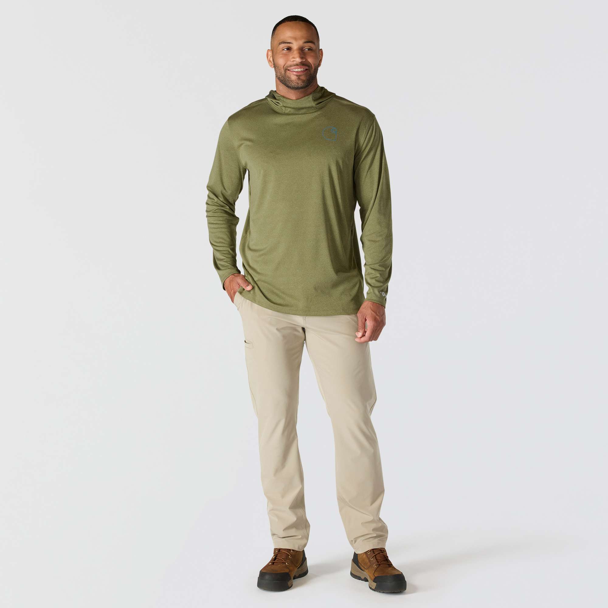 Force Sun Defender™ Lightweight Long-Sleeve Hooded Logo Graphic T-Shirt