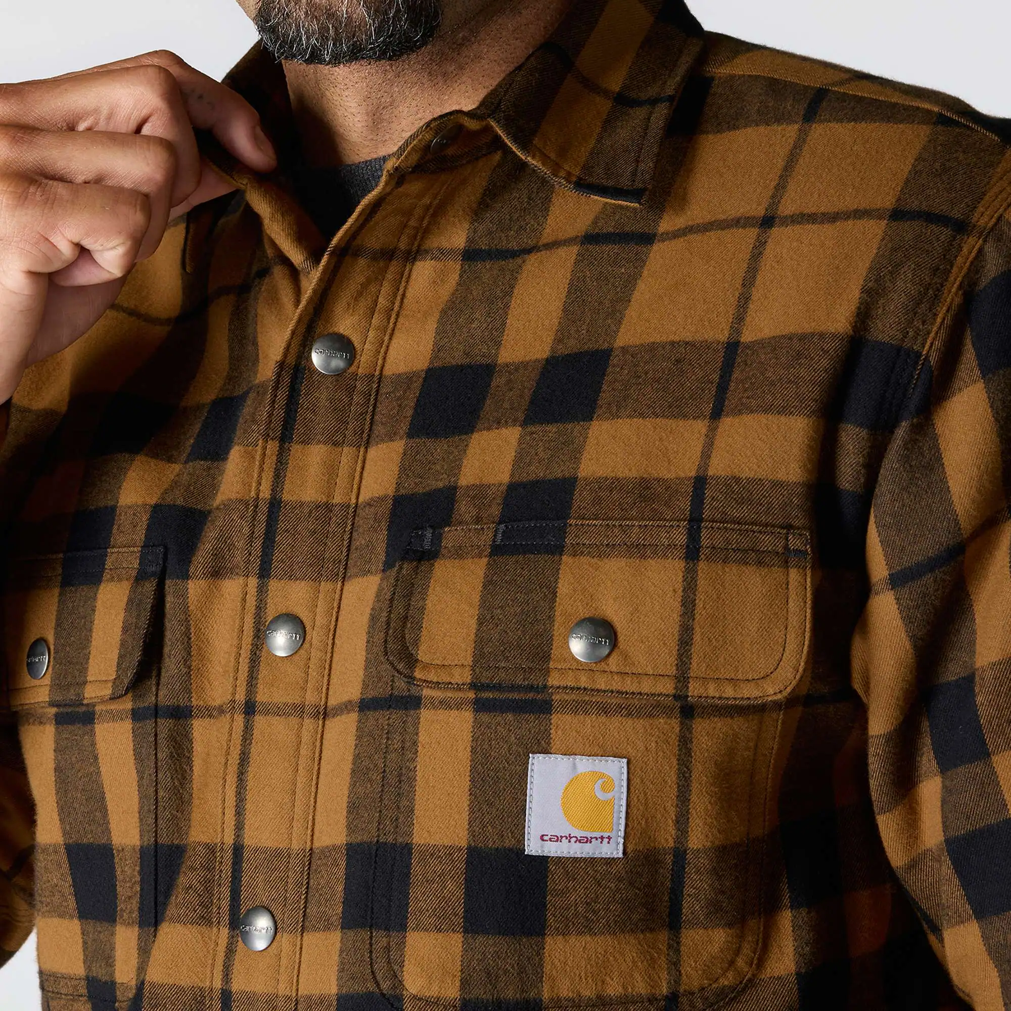 Relaxed Fit Flannel Sherpa-Lined Shirt Jac