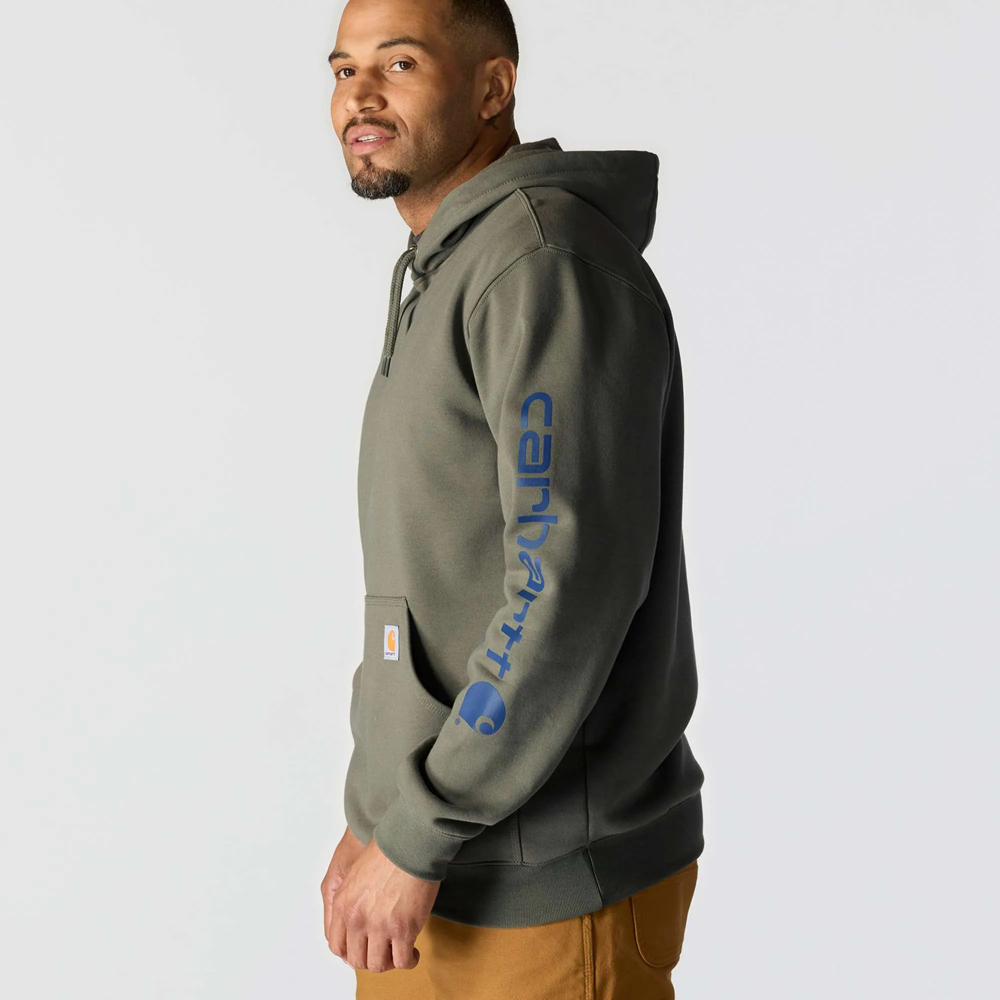 Loose Fit Midweight Logo Sleeve Graphic Hoodie