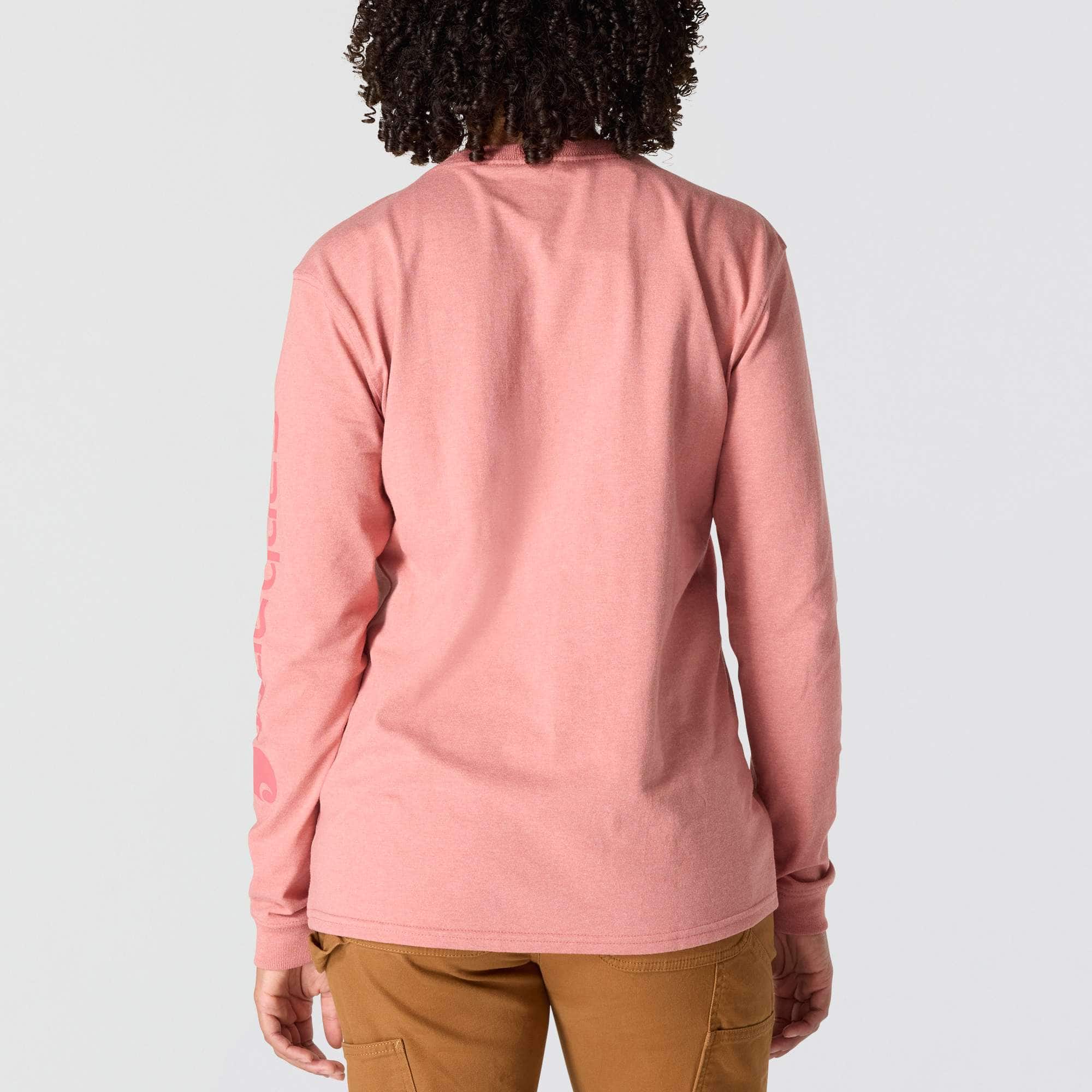 Women's Loose Fit Heavyweight Long-Sleeve Logo Sleeve Graphic T-Shirt