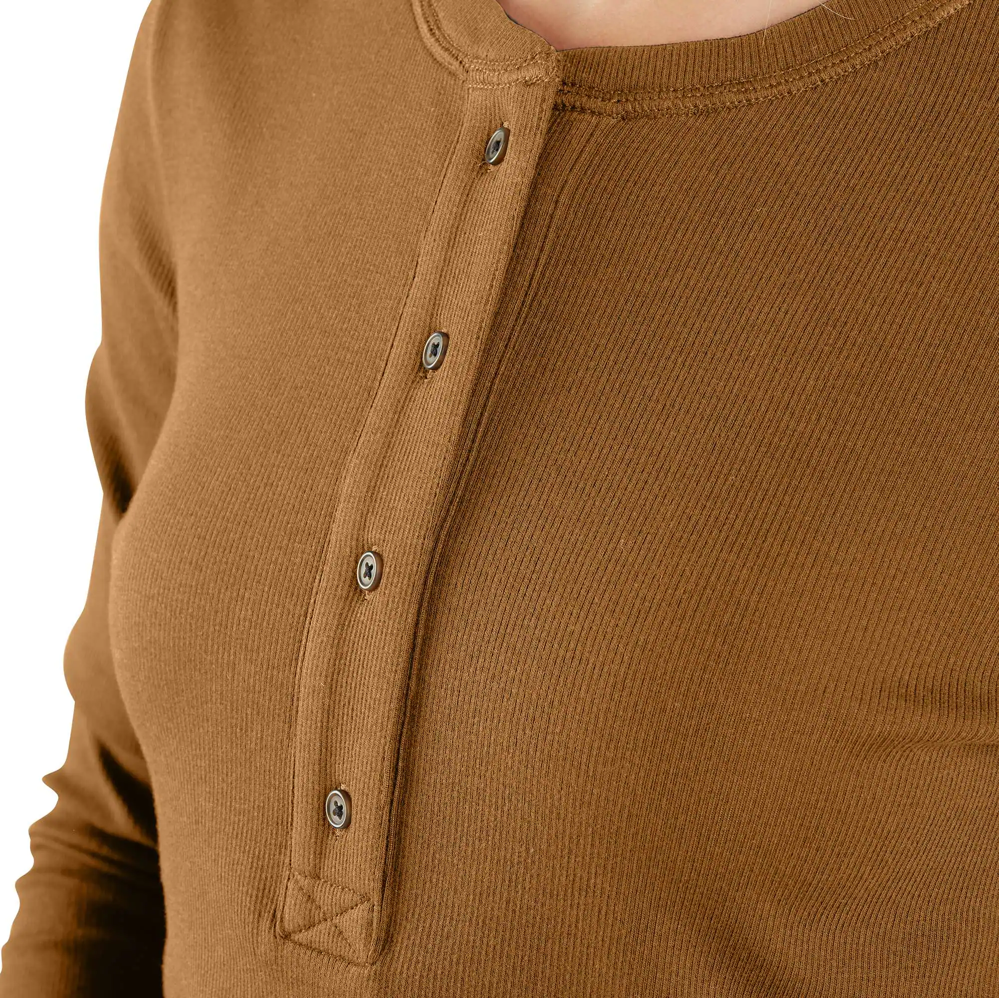 Women's TENCEL™ Fiber Series Relaxed Fit Long-Sleeve Ribbed Henley Shirt