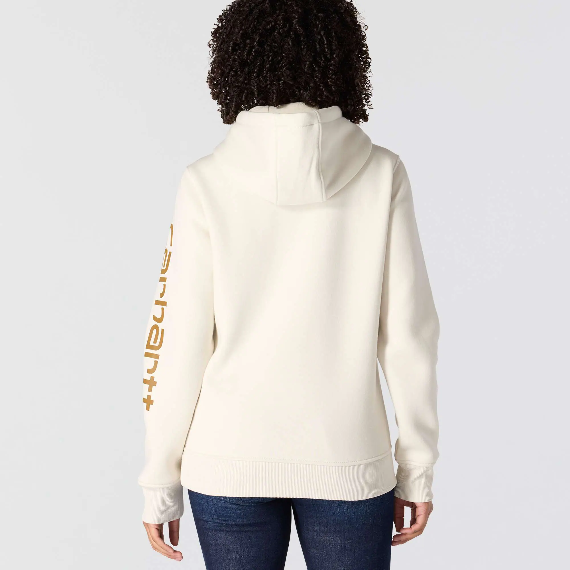 Women's Relaxed Fit Midweight Logo Sleeve Graphic Hoodie