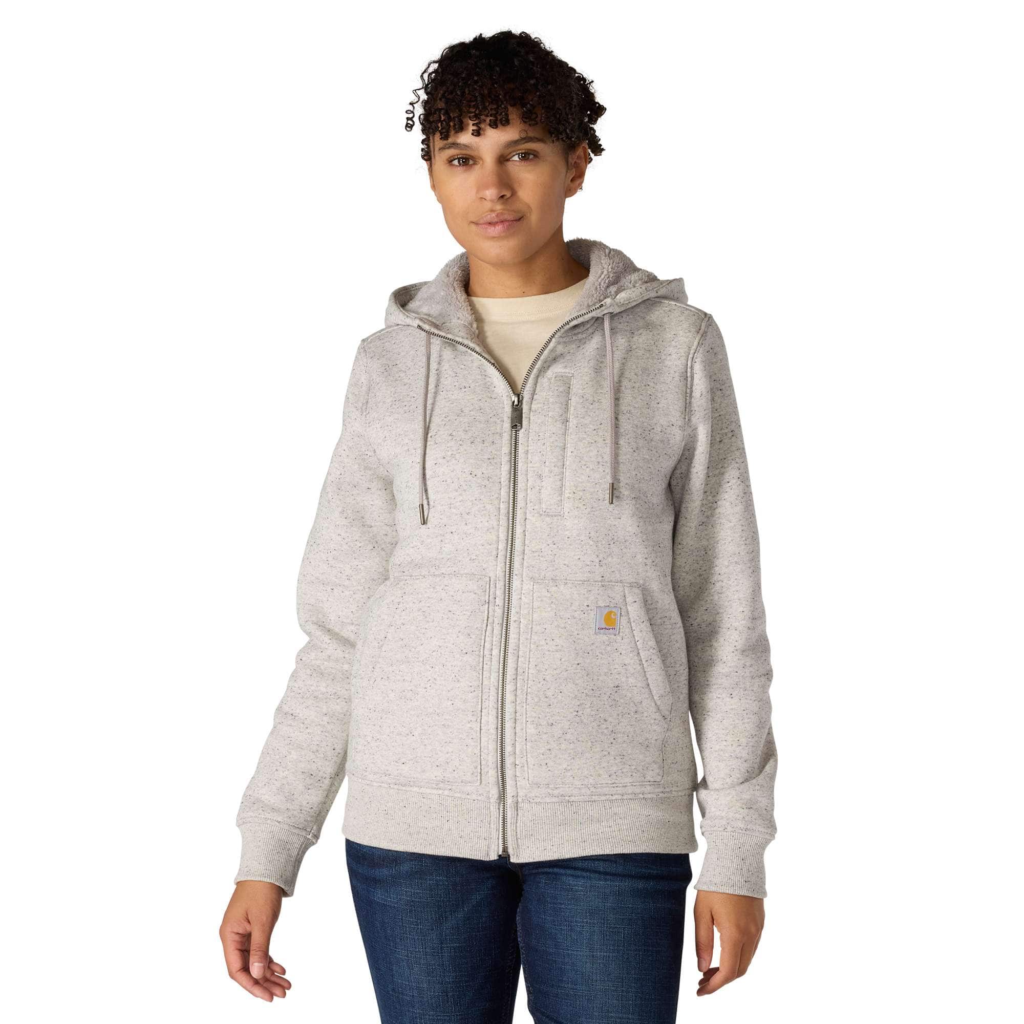 Women's Relaxed Fit Midweight Sherpa-Lined Full-Zip Sweatshirt
