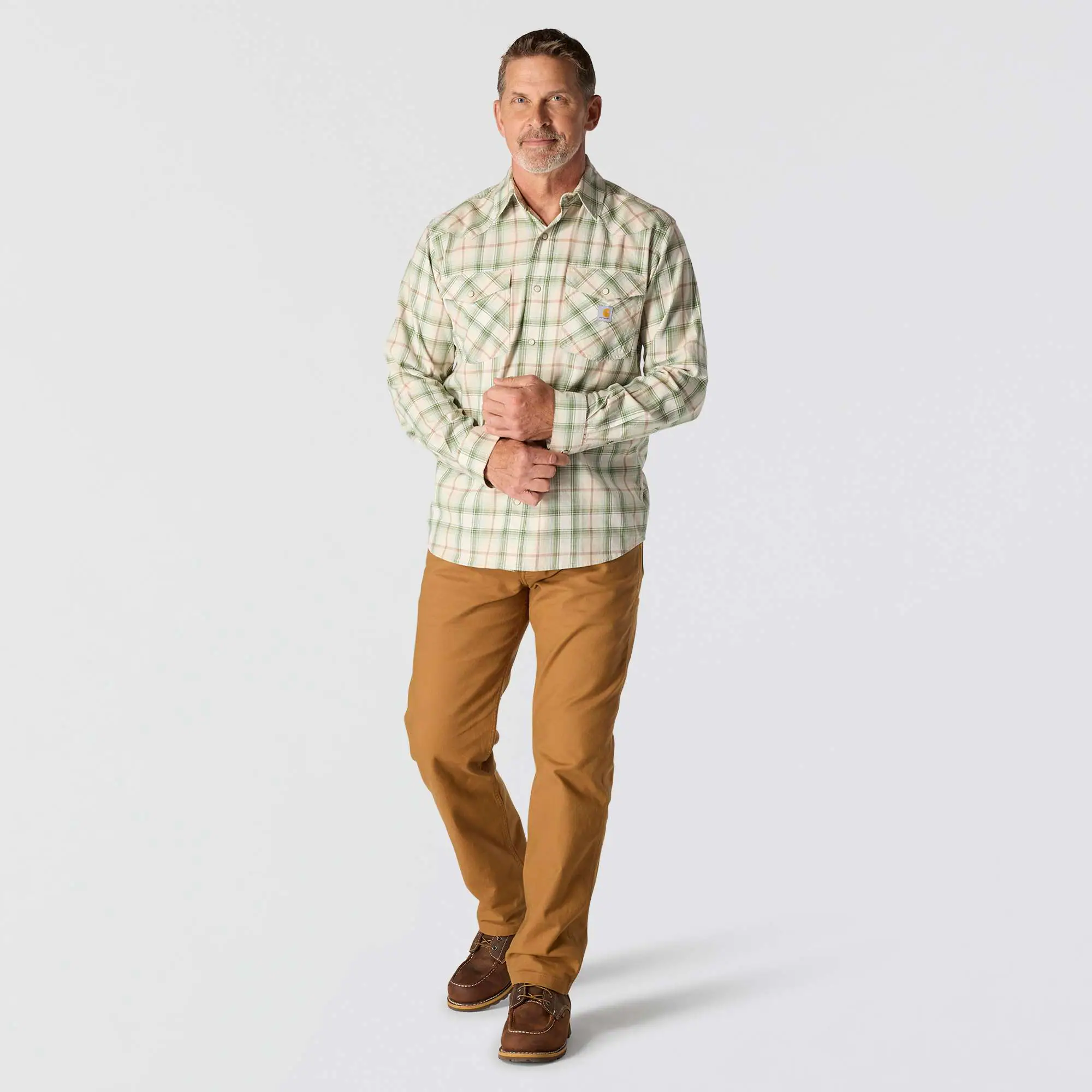 Montana Rugged Flex™ Relaxed Fit Lightweight Long-Sleeve Snap-Front Plaid Shirt