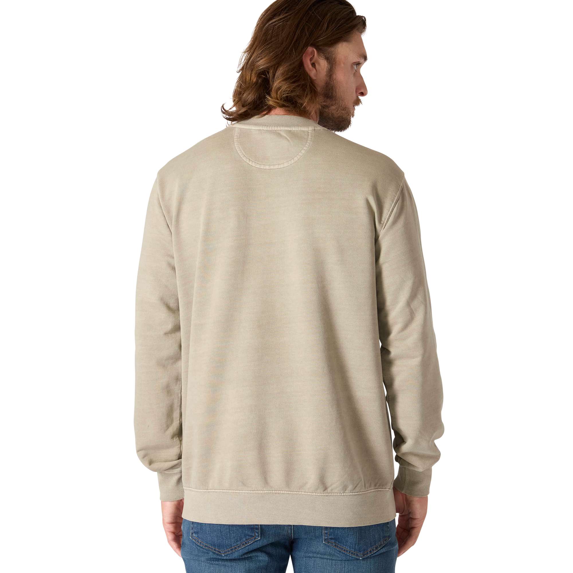 Relaxed Fit Midweight Garment Dye French Terry Crewneck Pocket Sweatshirt