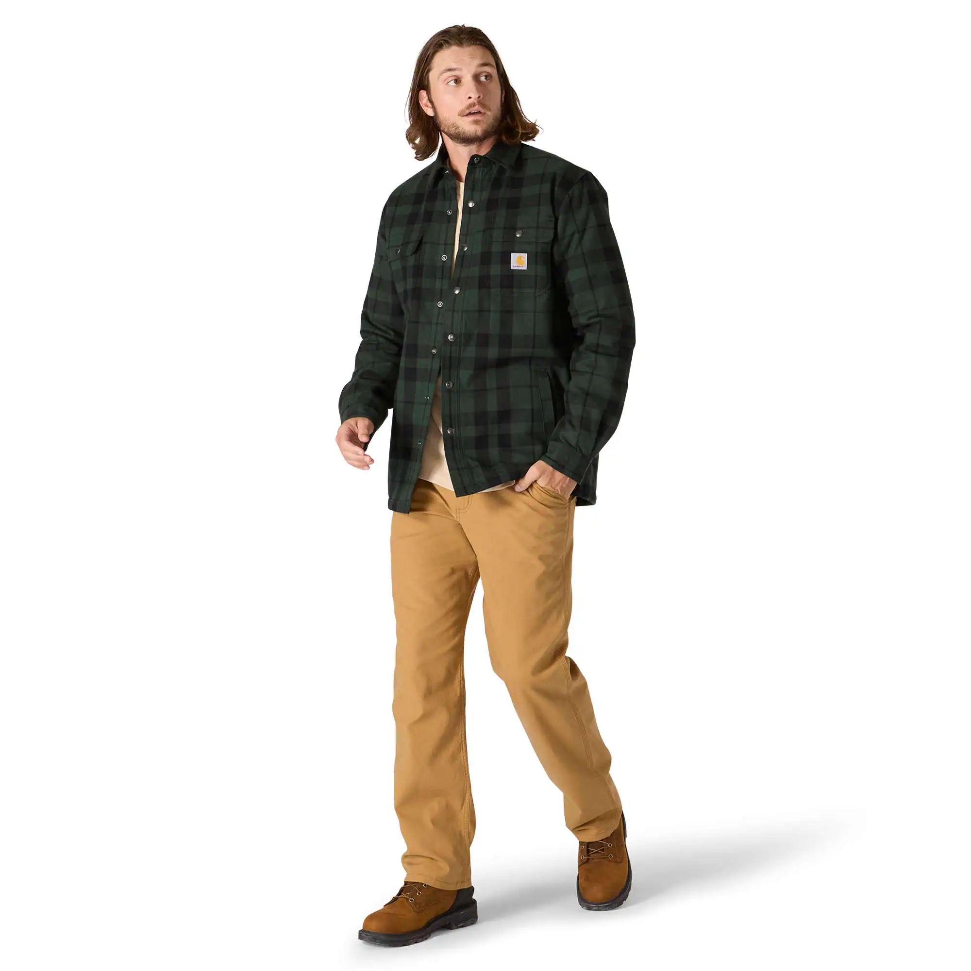 Relaxed Fit Flannel Sherpa-Lined Shirt Jac