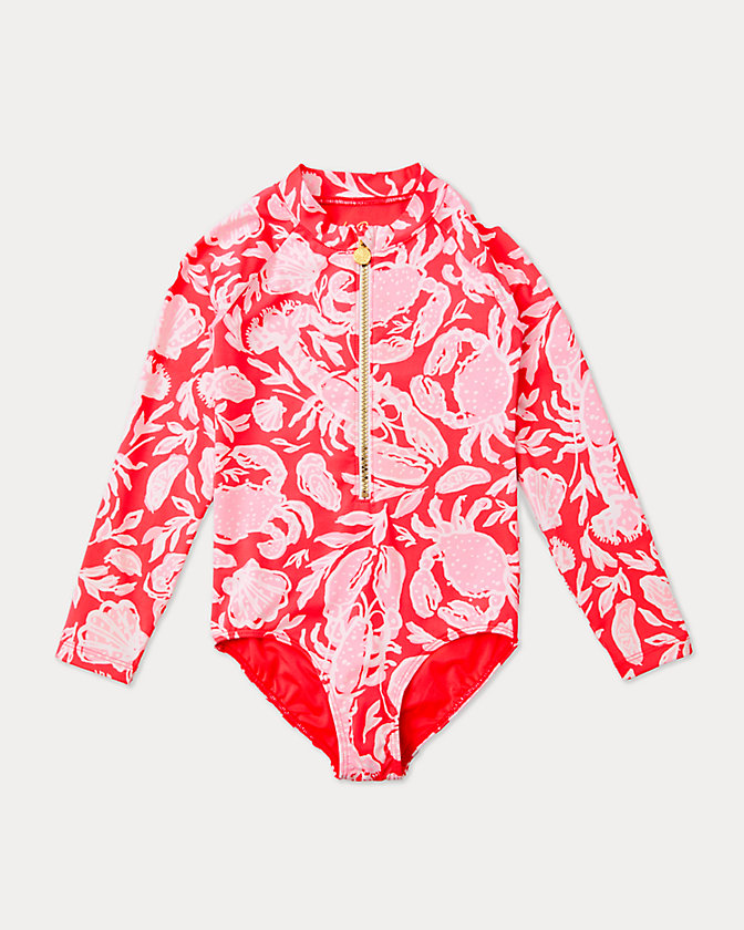UPF 50+ Girls Alicia Rashguard One-Piece Swimsuit - Lilly Pulitzer Sale​