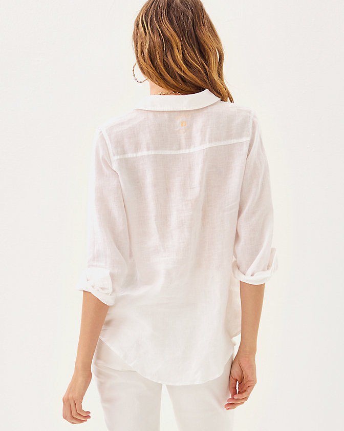 Sea View Linen Button Down Top - Lilly Pulitzer Sale​