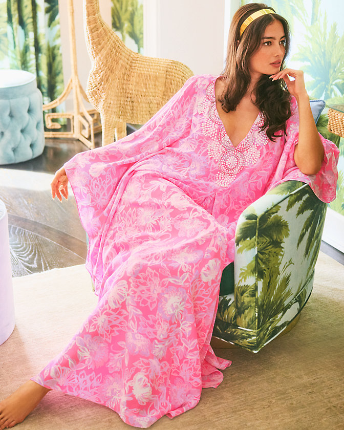Mindy Beaded Silk Maxi Caftan - Lilly Pulitzer Sale​