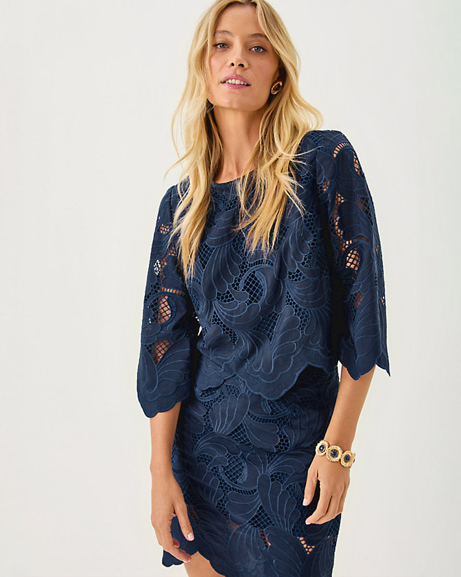 Amabel 3/4 Sleeve Cropped Top - Lilly Pulitzer Sale​