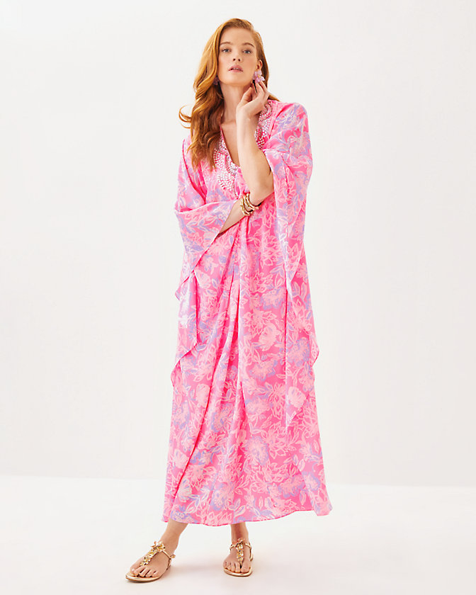 Mindy Beaded Silk Maxi Caftan - Lilly Pulitzer Sale​