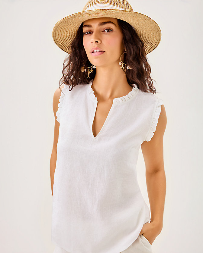 Kavalla Sleeveless Ruffle Top - Lilly Pulitzer Sale​