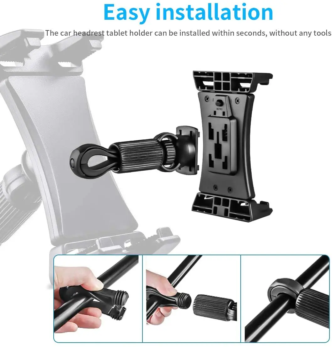 Tablet Holder Mount Handlebar Clamp Stand for Treadmill Elliptical Indoor Stationary Bike Exercise Bicycle for Phone Tablets