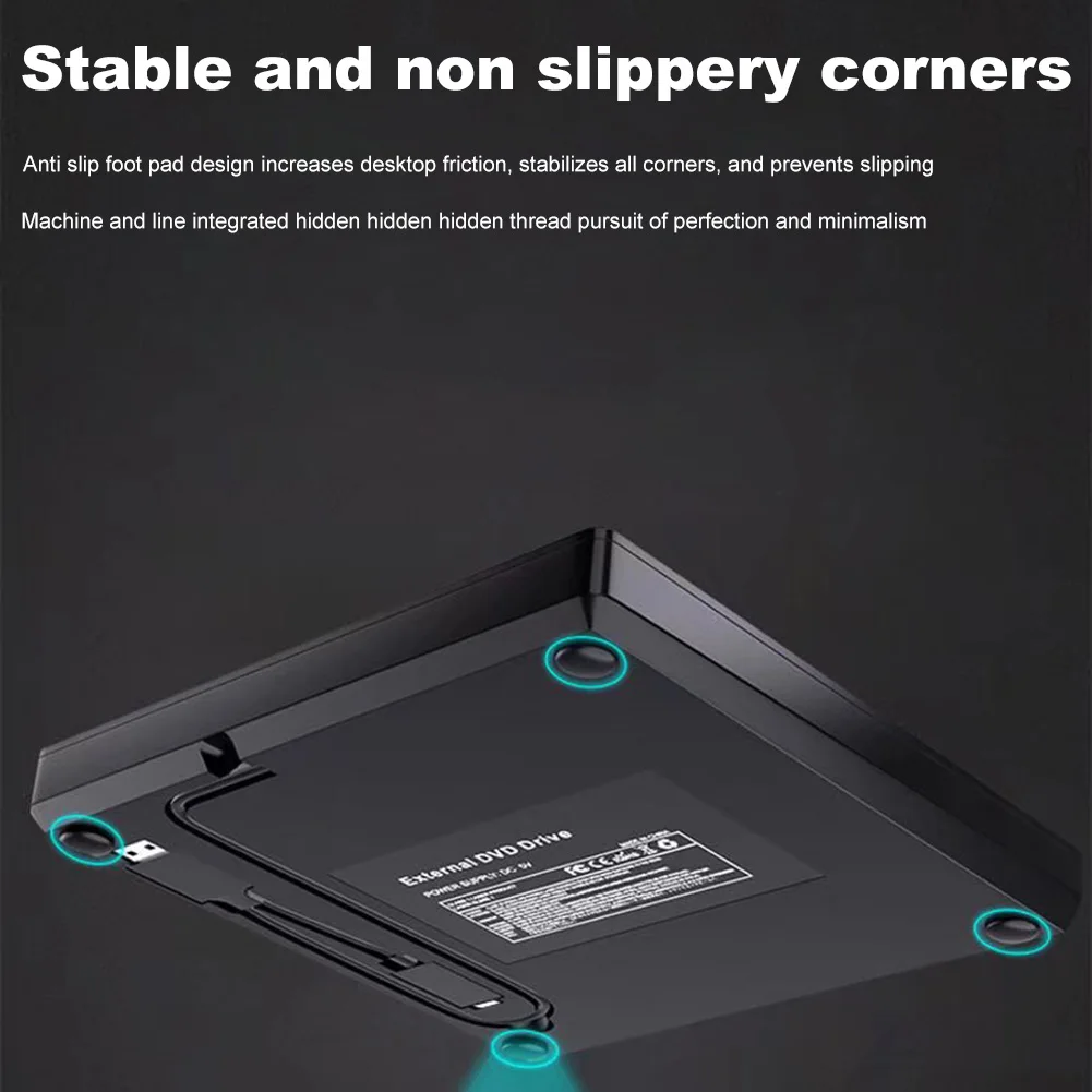 USB 3.0 Slim CD ROM Reader Rewriter Portable DVD&CD-ROM Burner Player Type-C for Laptop Desktop PC Windows Linux Mac OS Apple