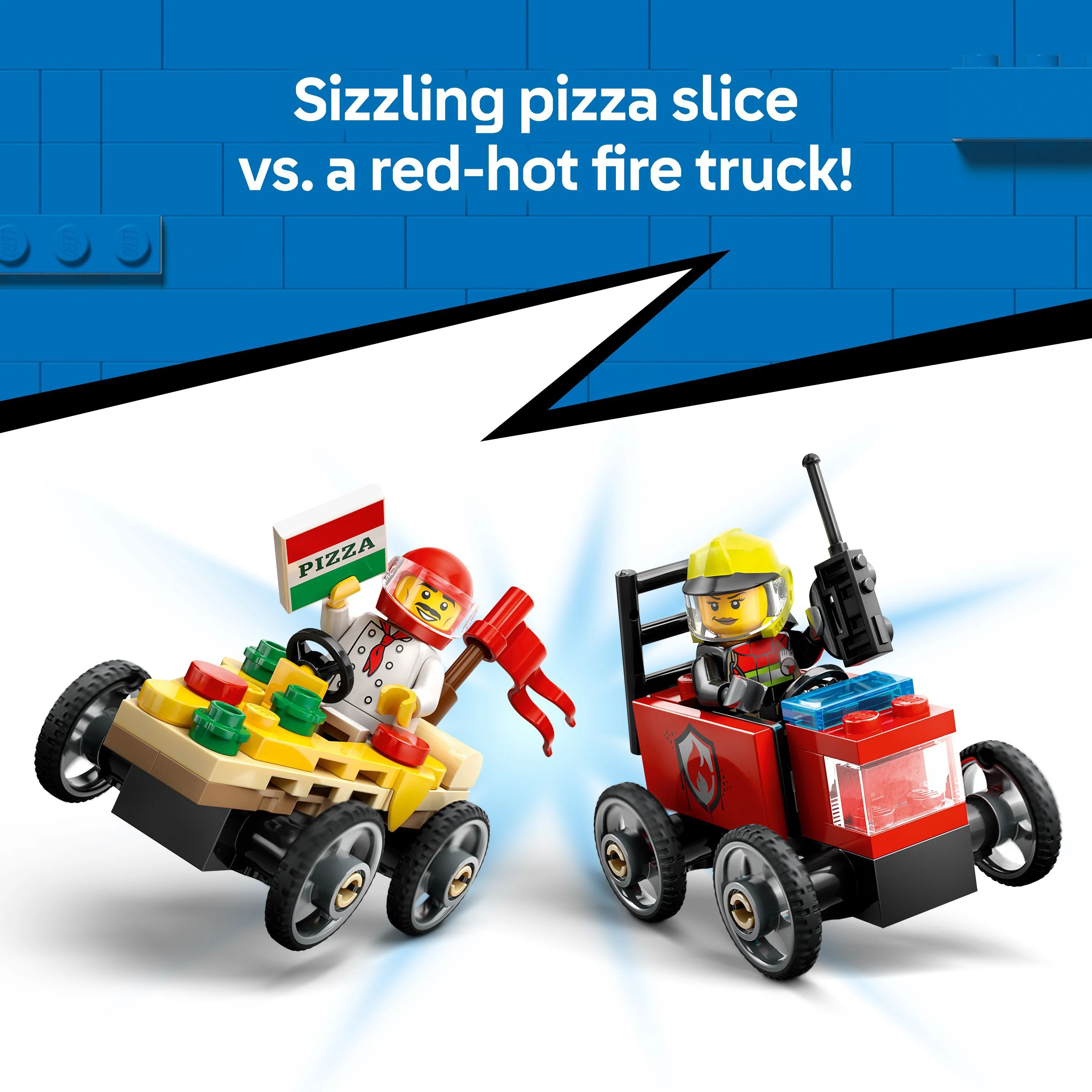 LEGO 60458 City Pizza vs. Fire Truck Race Car Pack