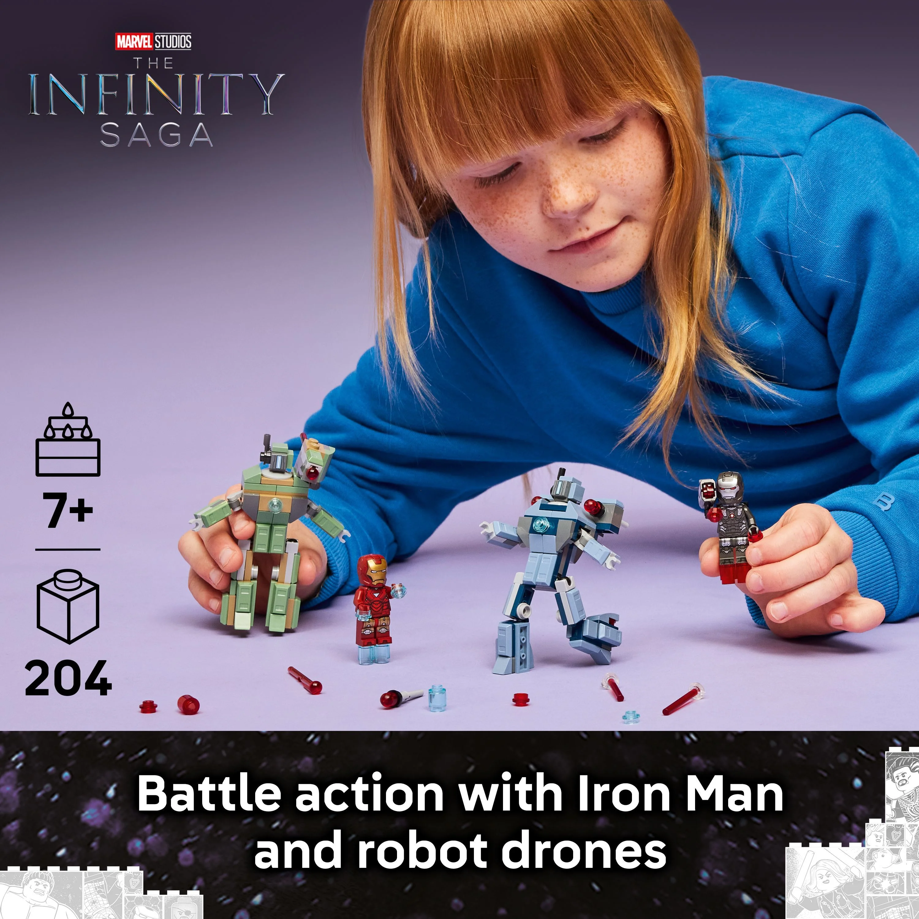 LEGO 76320 Marvel Iron Man & War Machine vs. Hammer Drones