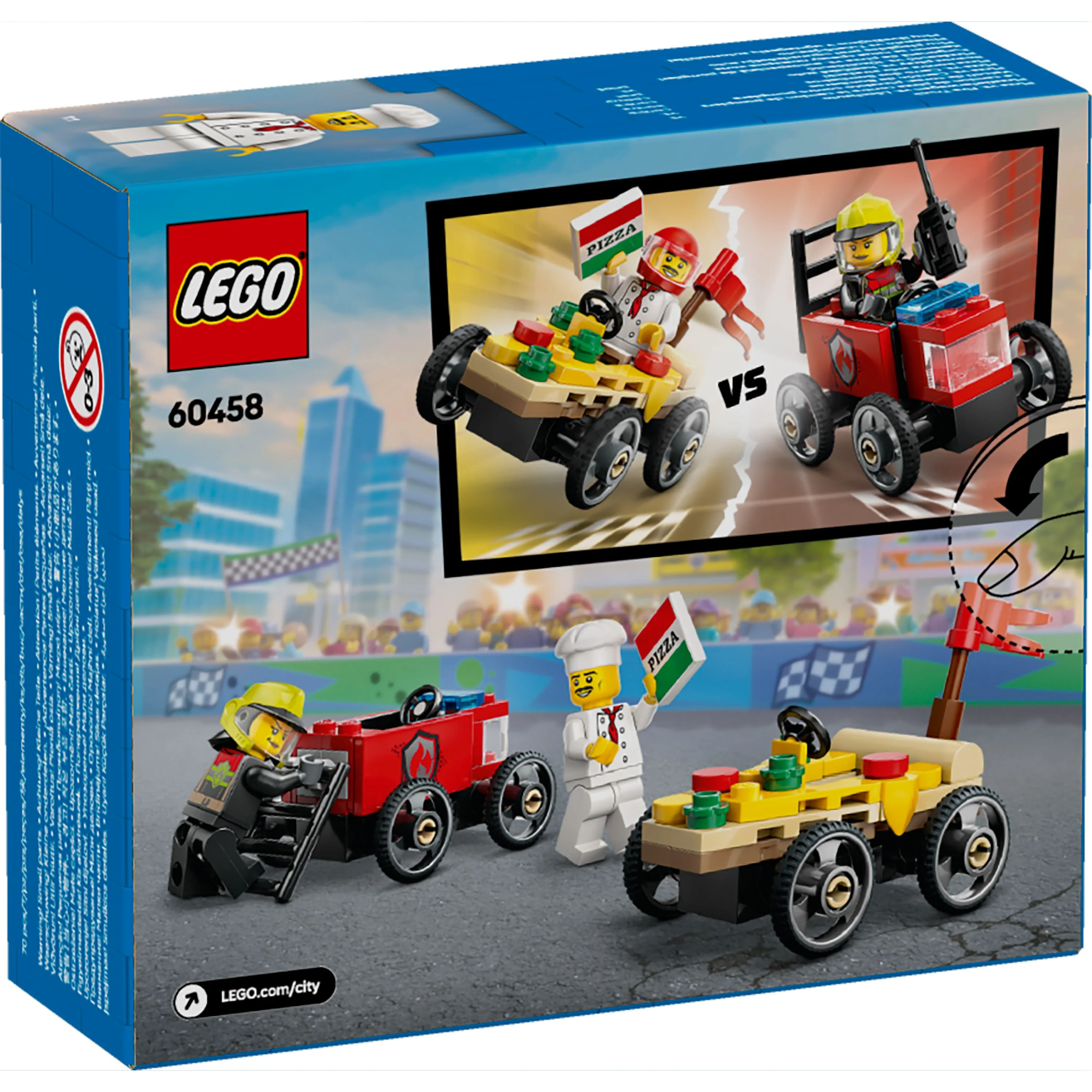 LEGO 60458 City Pizza vs. Fire Truck Race Car Pack