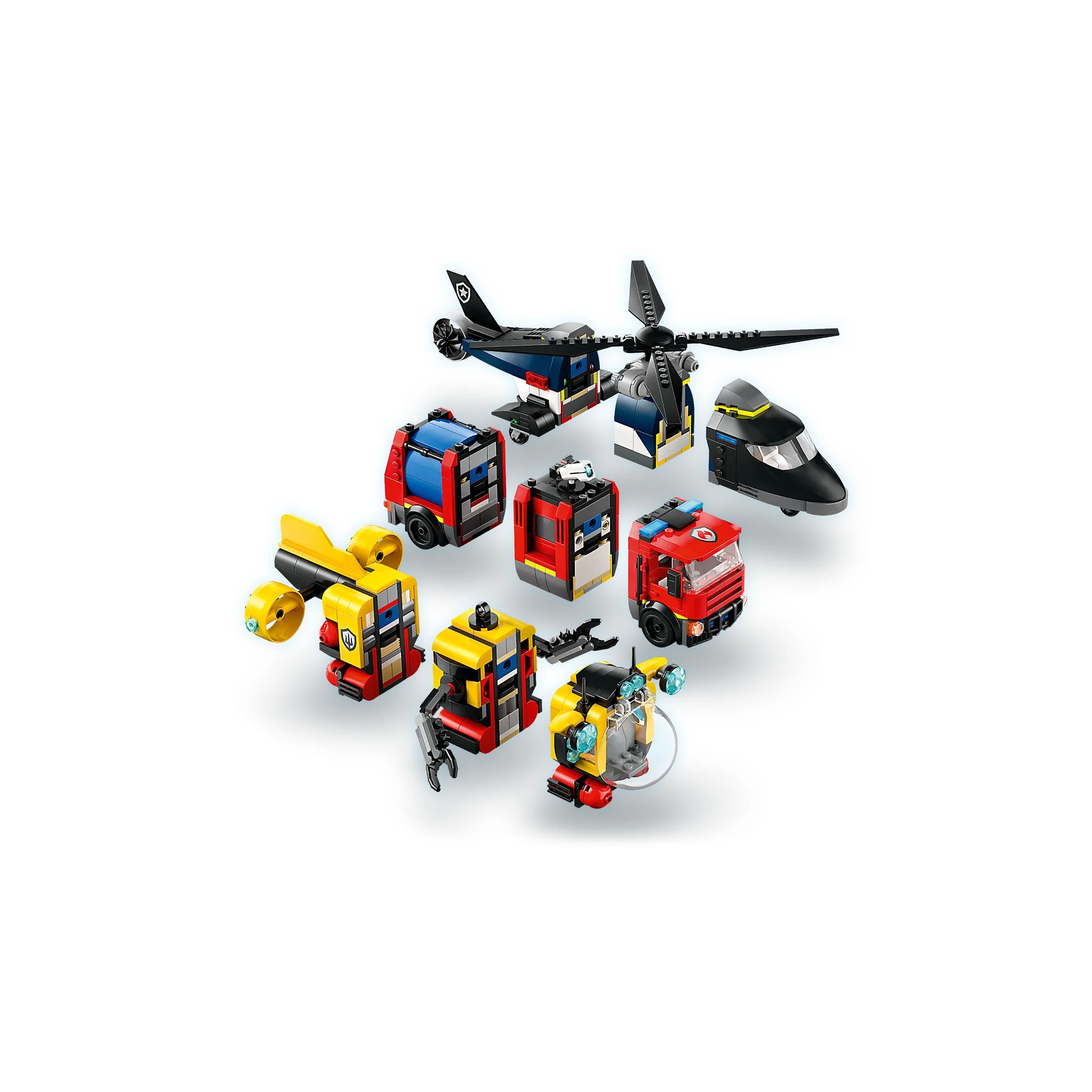 LEGO 60462 City Helicopter, Fire Truck & Submarine Remix