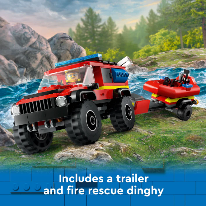 LEGO 60412 City 4X4 Fire Truck With Rescue Boat