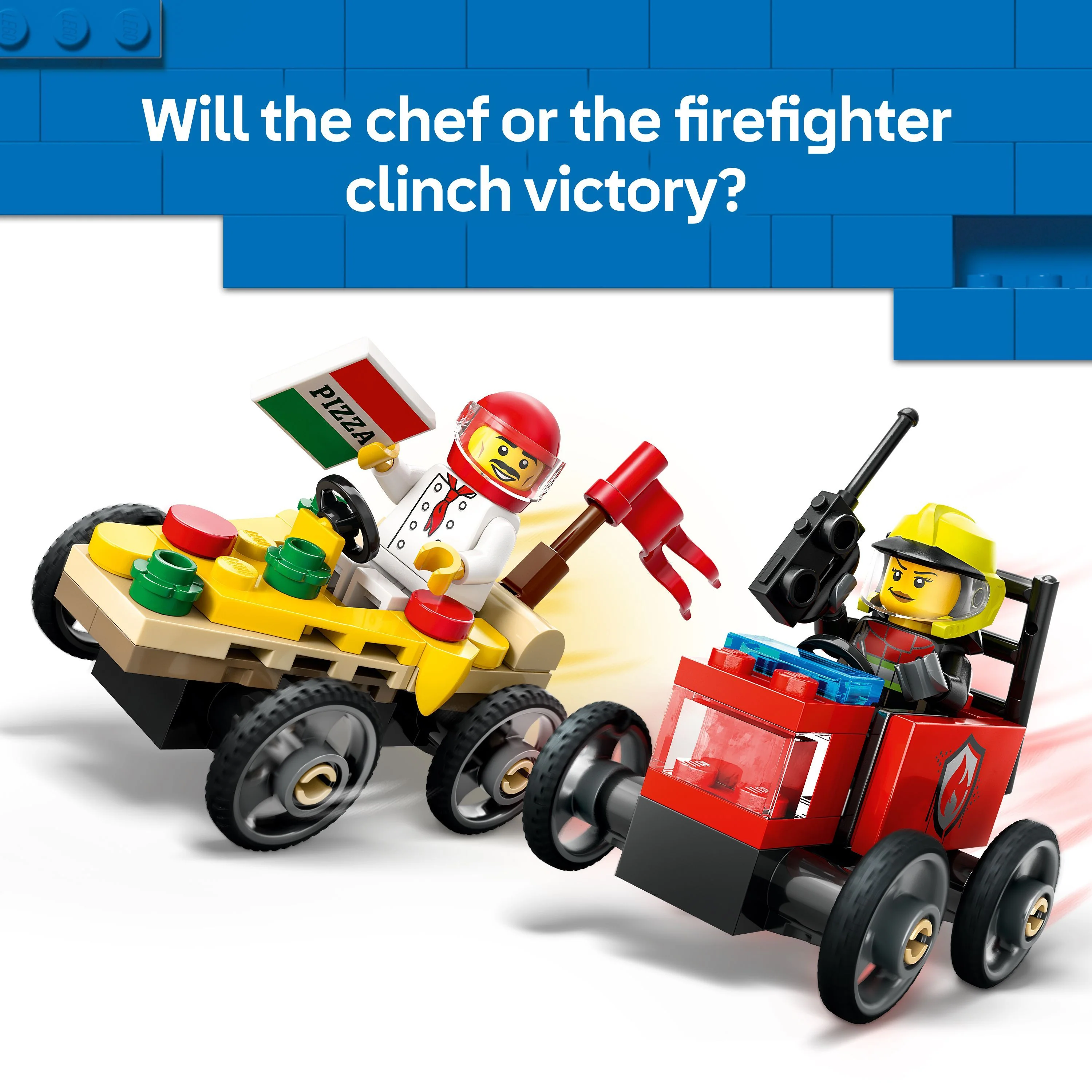LEGO 60458 City Pizza vs. Fire Truck Race Car Pack