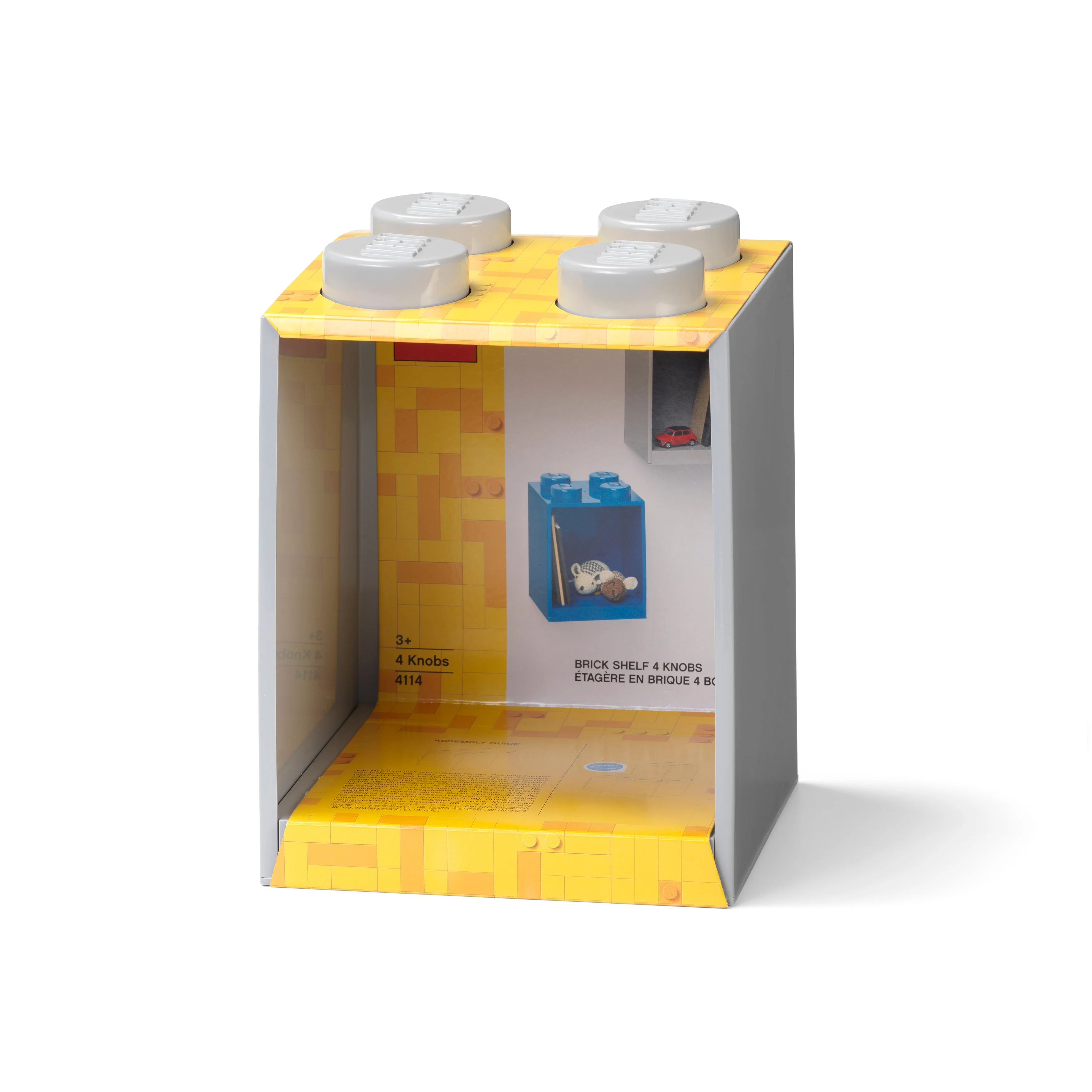LEGO Brick Shelf 4 Knobs Grey