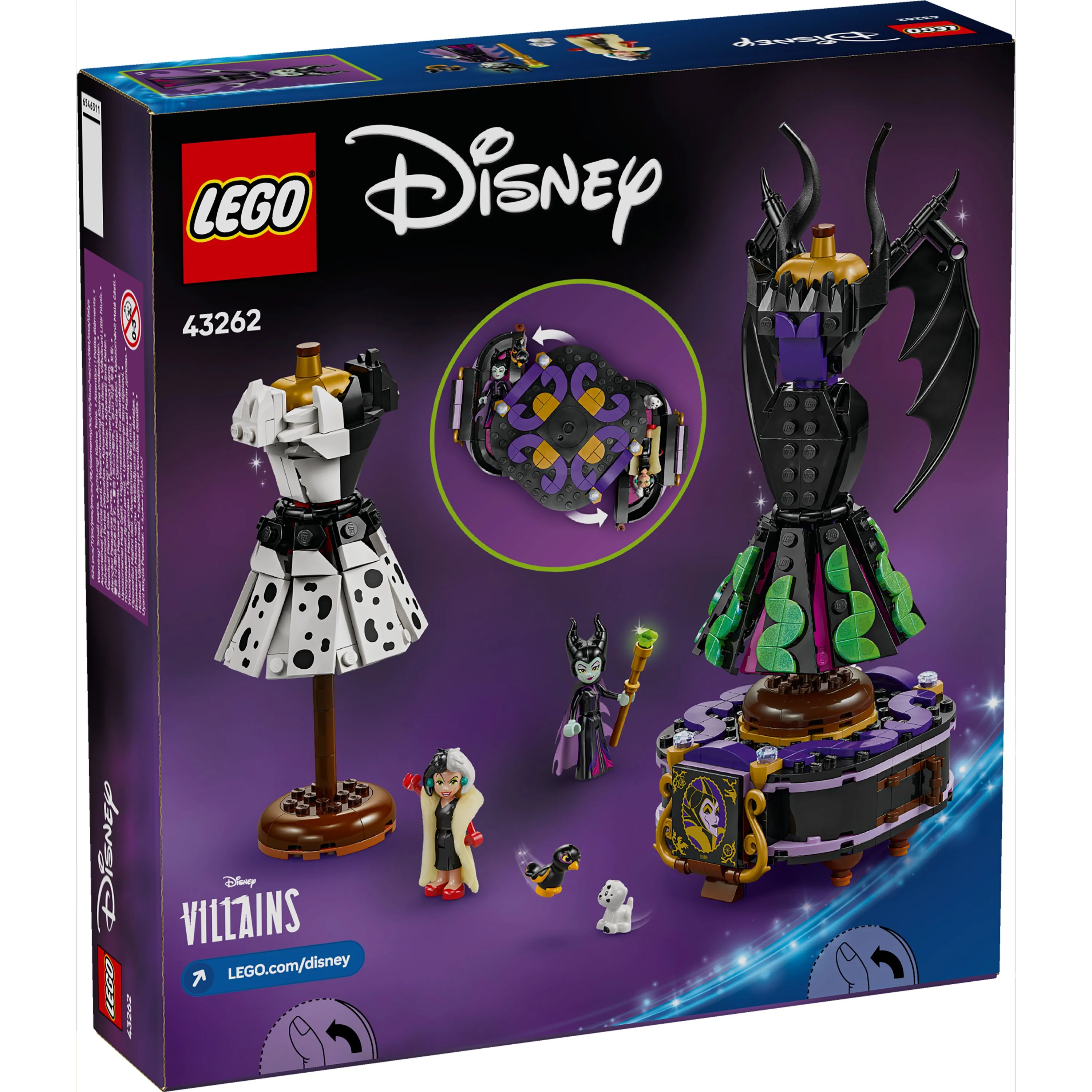 LEGO 43262 Disney Villains Maleficent's and Cruella De Vil's Dresses