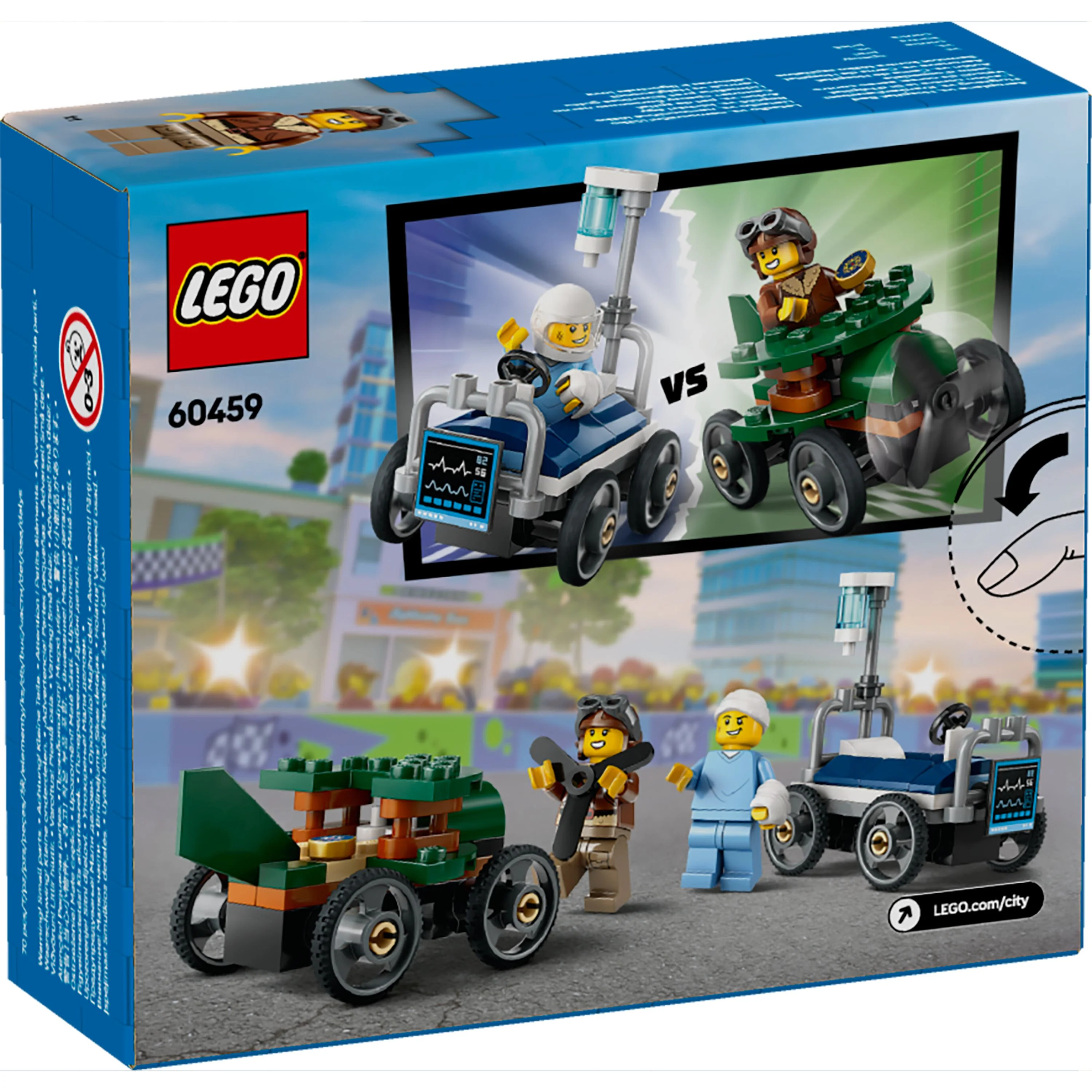 LEGO 60459 City Airplane vs. Hospital Bed Race Car Pack