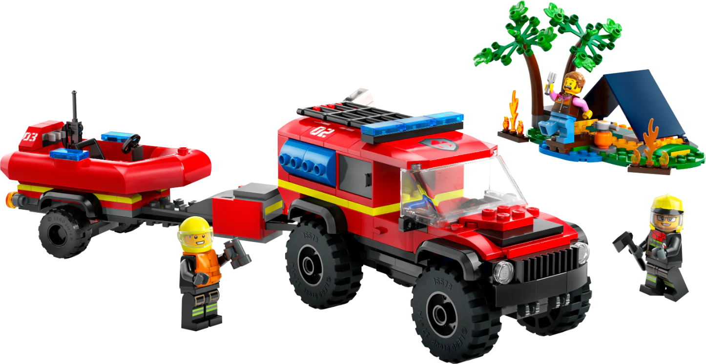 LEGO 60412 City 4X4 Fire Truck With Rescue Boat
