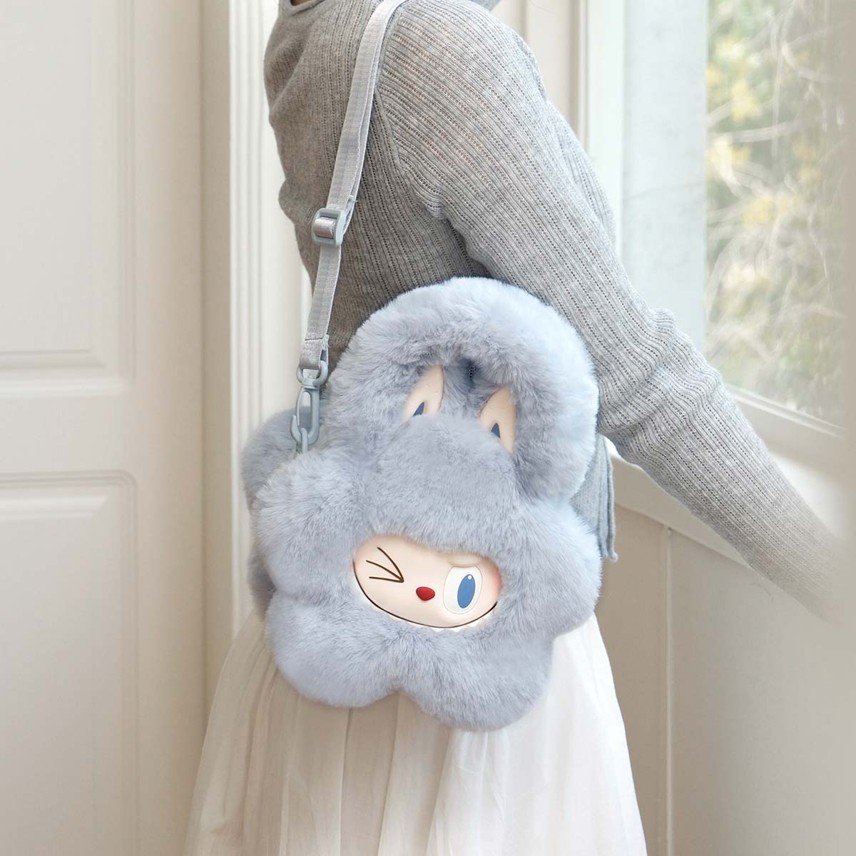POP MART THE MONSTERS Labubu Plush Flower Bag (Blue)