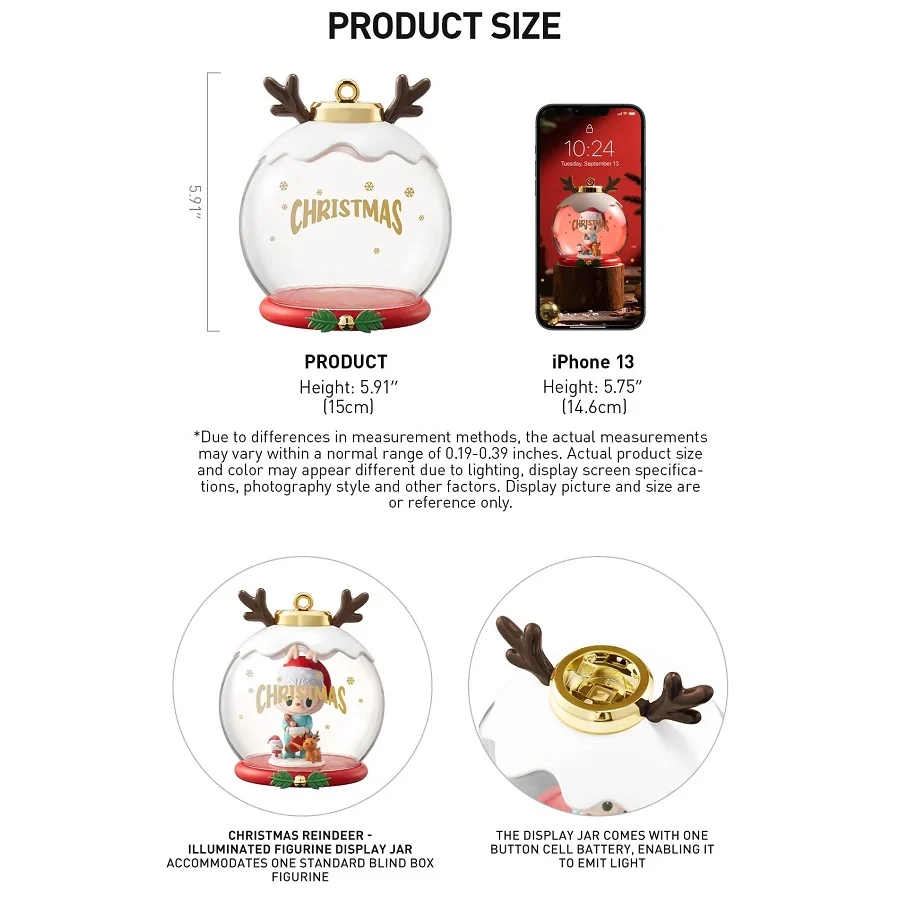 POP MART Christmas Elk Luminous Display Jar